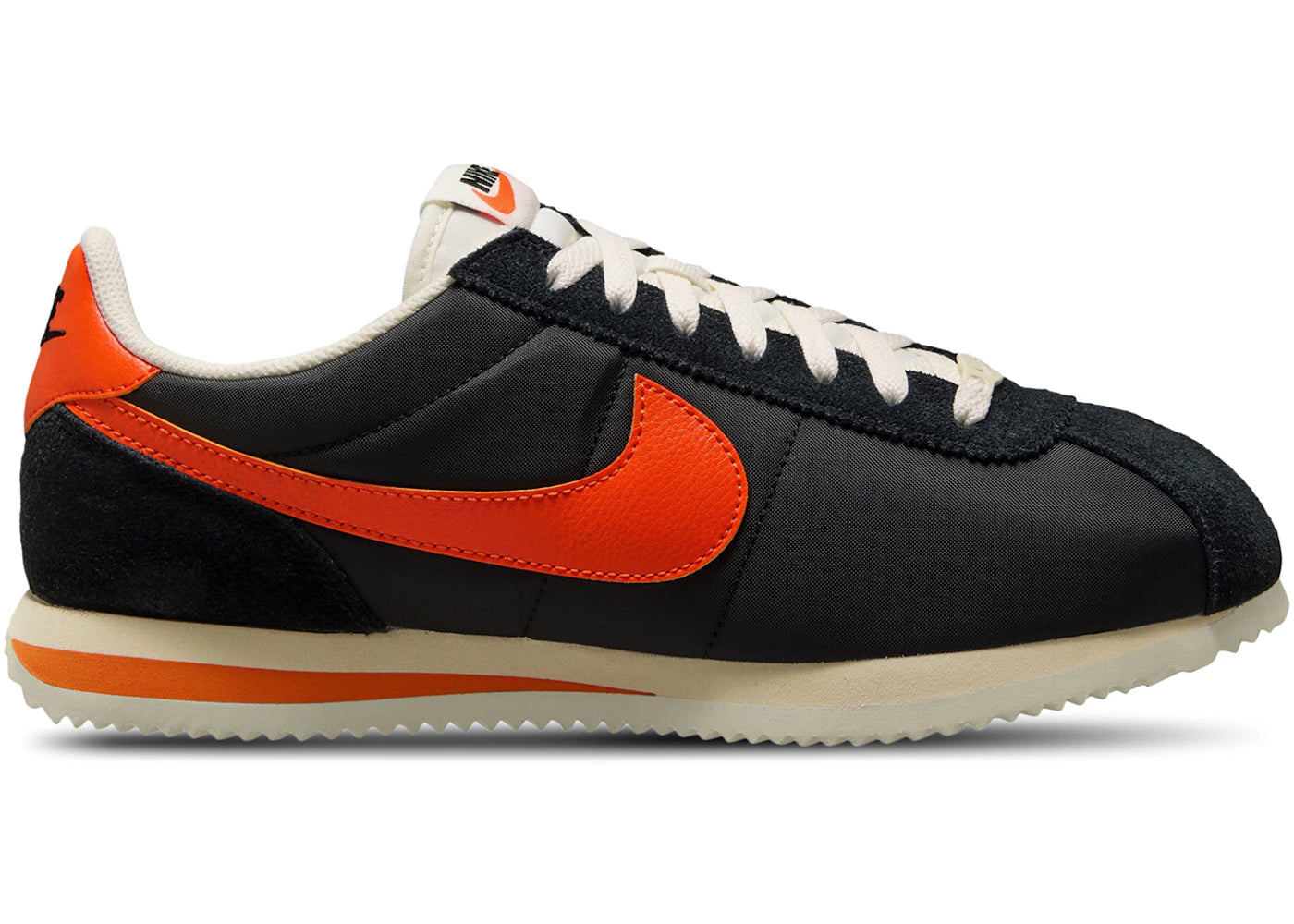 Nike Cortez TXT Black Sail Safety Orange