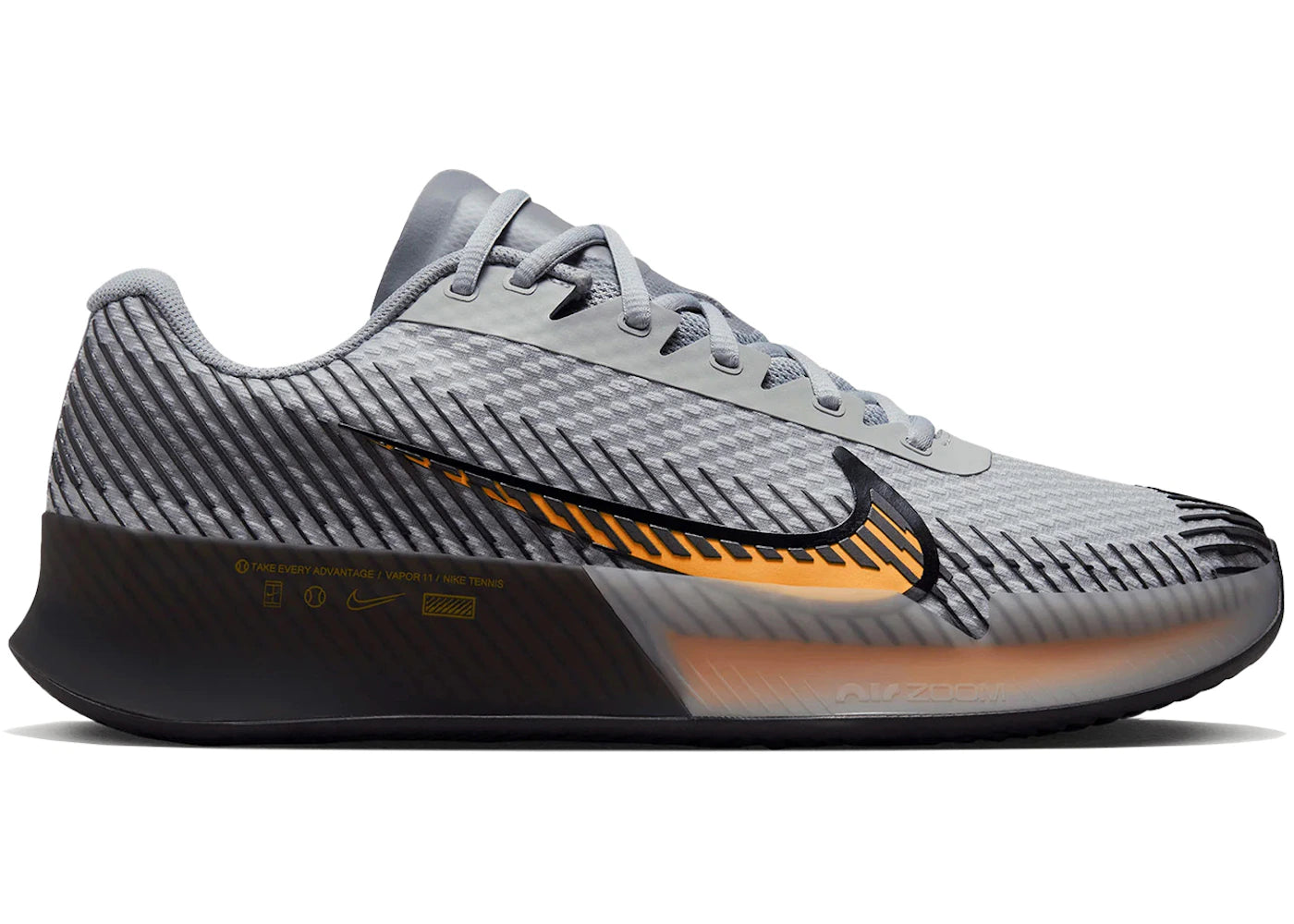 Nike Court Air Zoom Vapor 11 Clay Wolf Grey Laser Orange