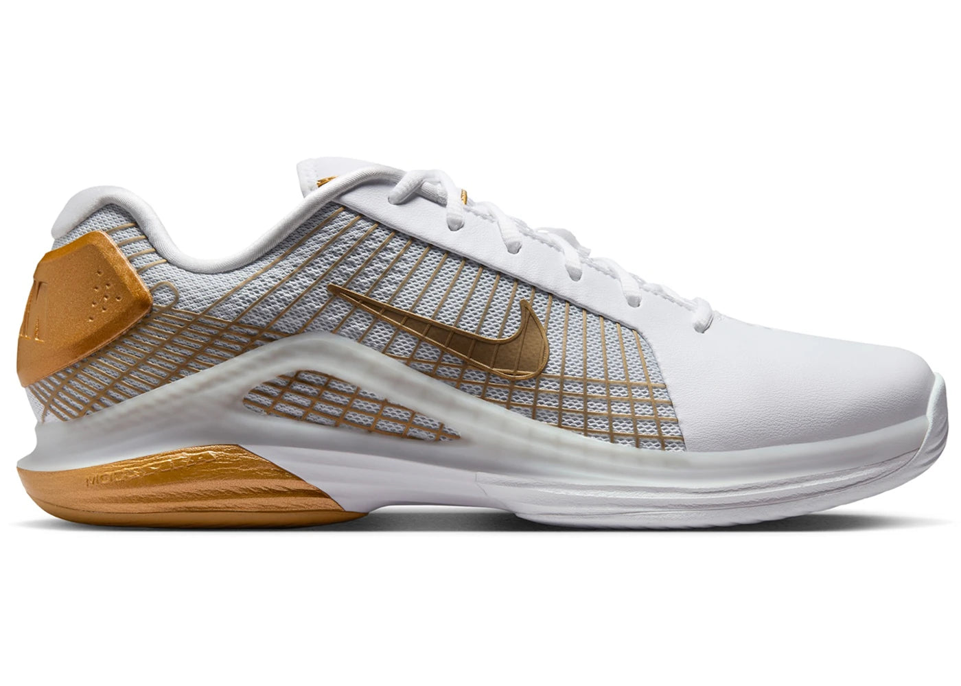 Nike Court Air Zoom Vapor 12 Hypersmash HC White Pure Platinum Metallic Gold
