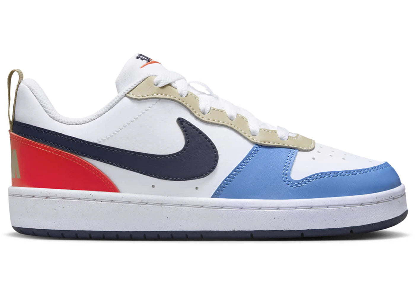 Nike Court Borough Low Recraft White Light Crimson Blue Beyond Thunder Blue (GS)