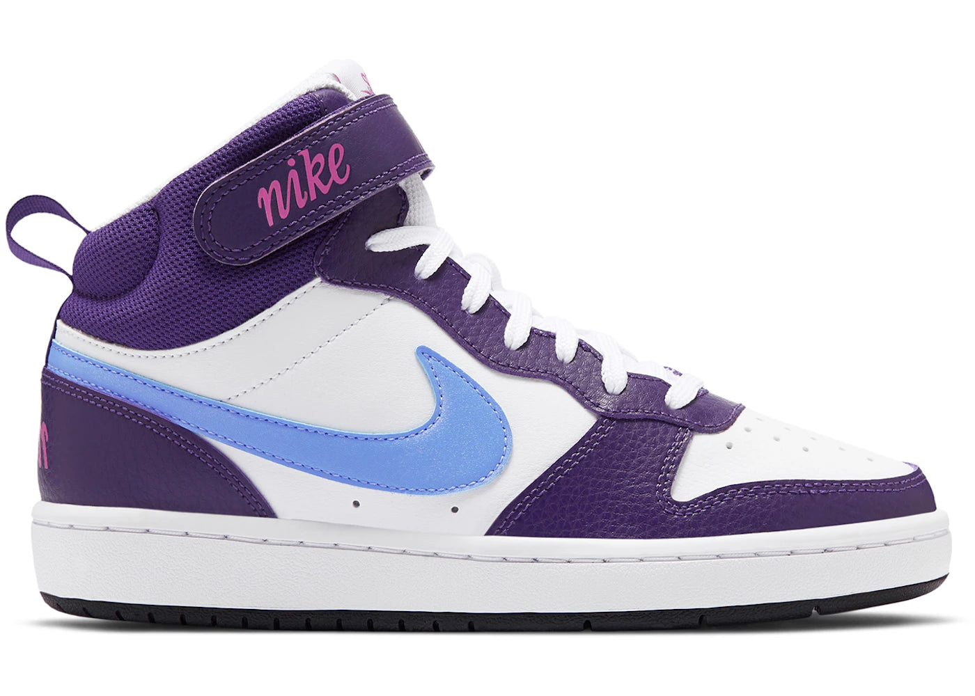 Nike Court Borough Mid 2 White Eggplant Royal Pulse (GS)