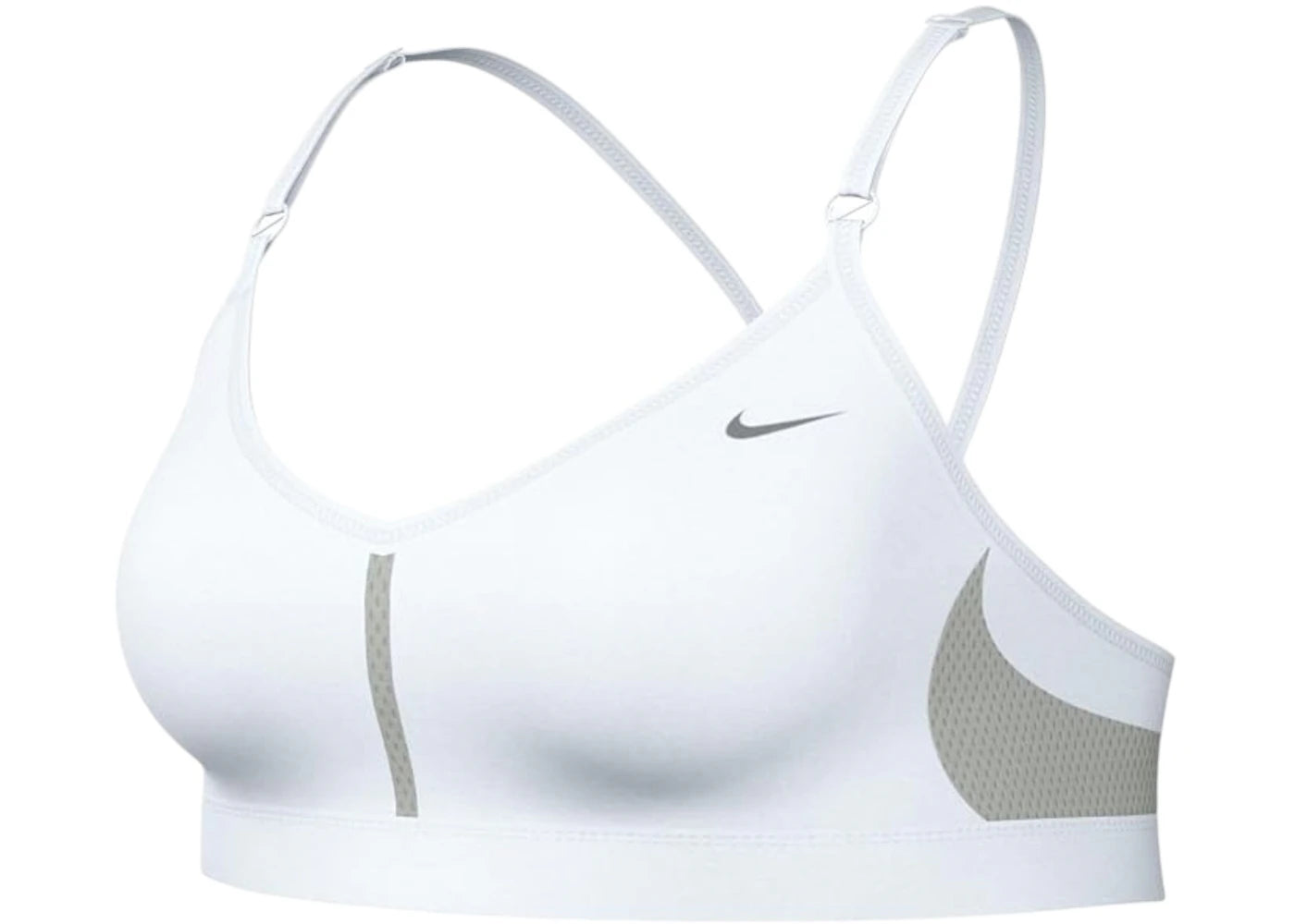 Nike Dri-FIT Indy Light Support V-Neck Sports Bra (Plus Size) White/Grey Fog/Particle Grey