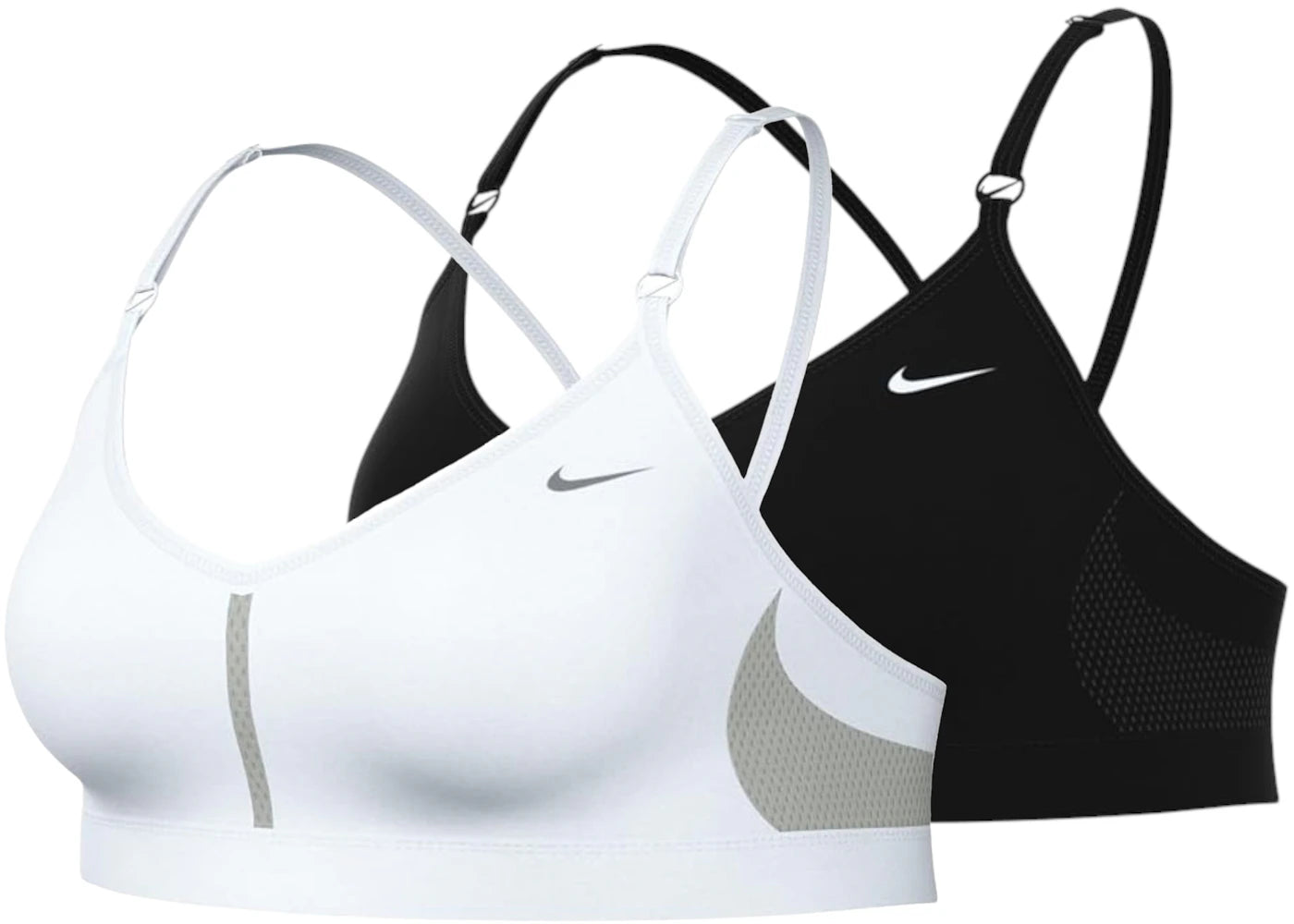 Nike Dri-FIT Indy Light Support V-Neck Sports Bra Set (Plus Size) Black/White