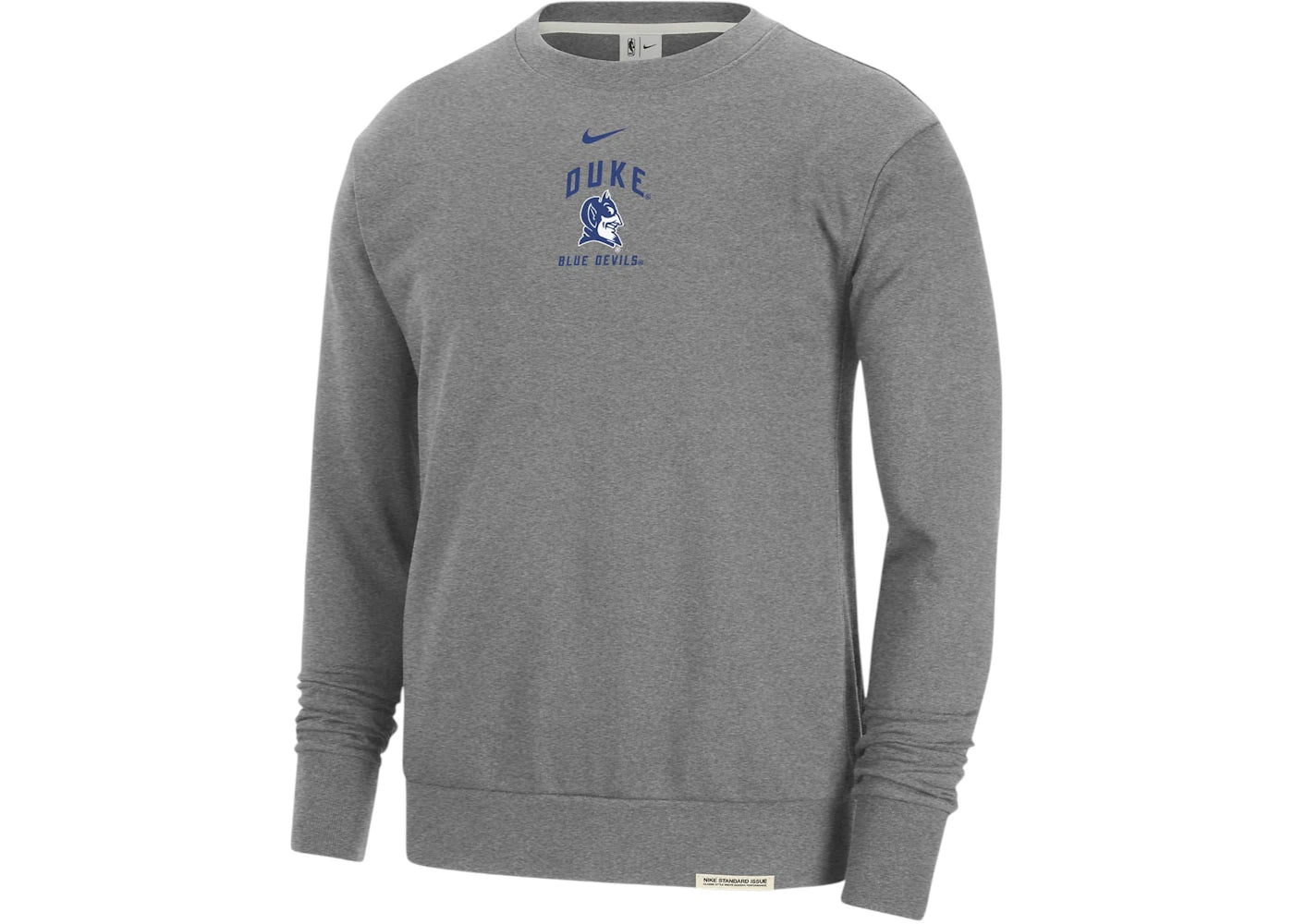 Nike Duke Standard Issue College Fleece Crew-Neck Sweatshirt Dark Grey Heather