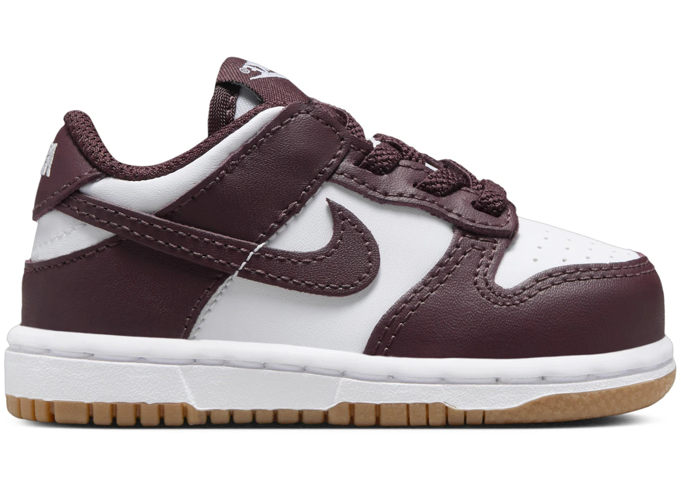 Nike Dunk Low White Gum Light Brown Burgundy Crush (TD)
