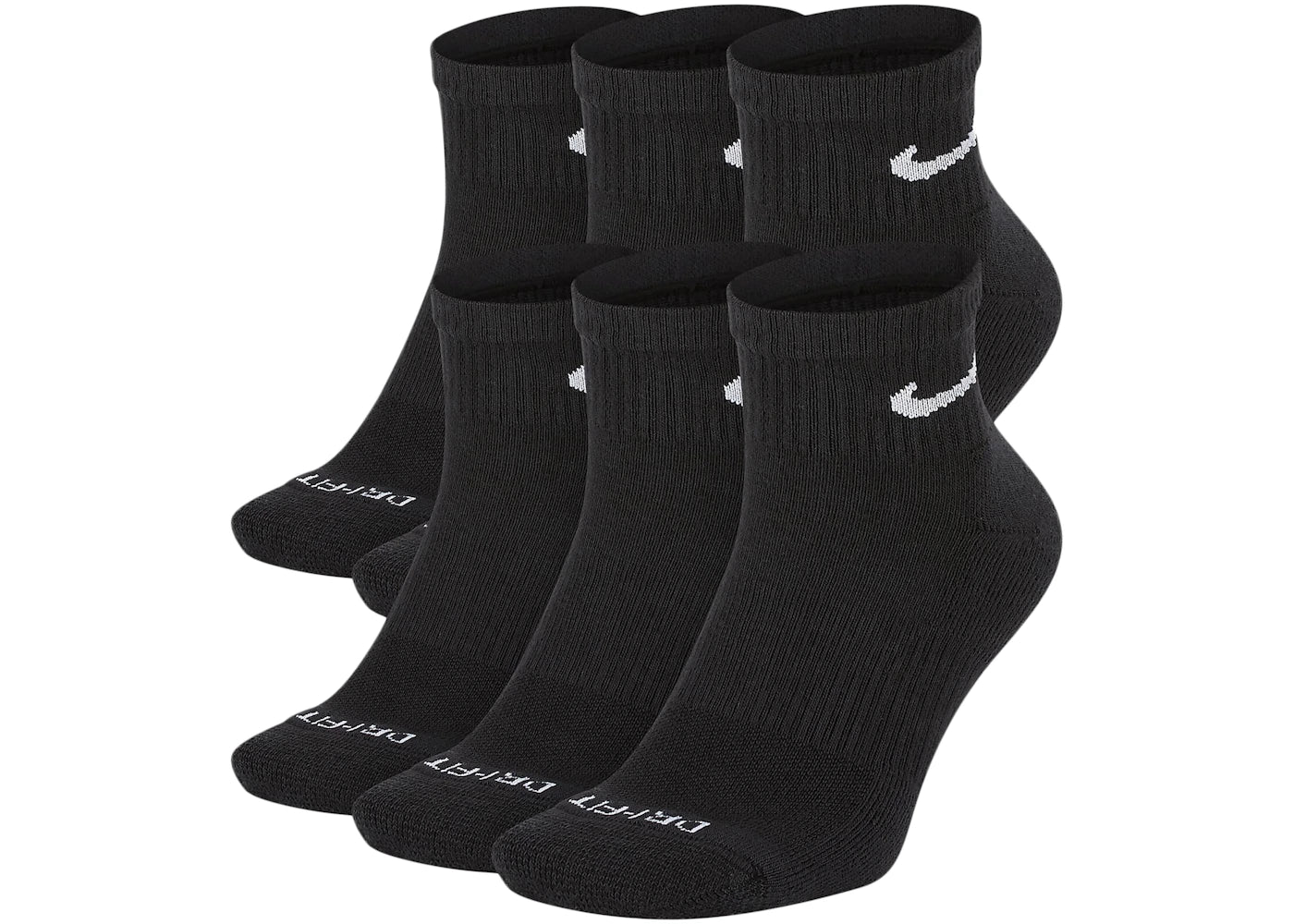 Nike Everyday Plus Cushioned Ankle Socks (6 Pairs) Black