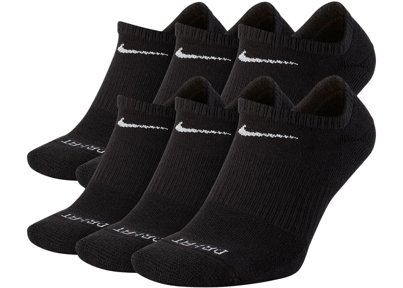 Nike Everyday Plus Cushioned No-Show Socks (6 Pairs) Black