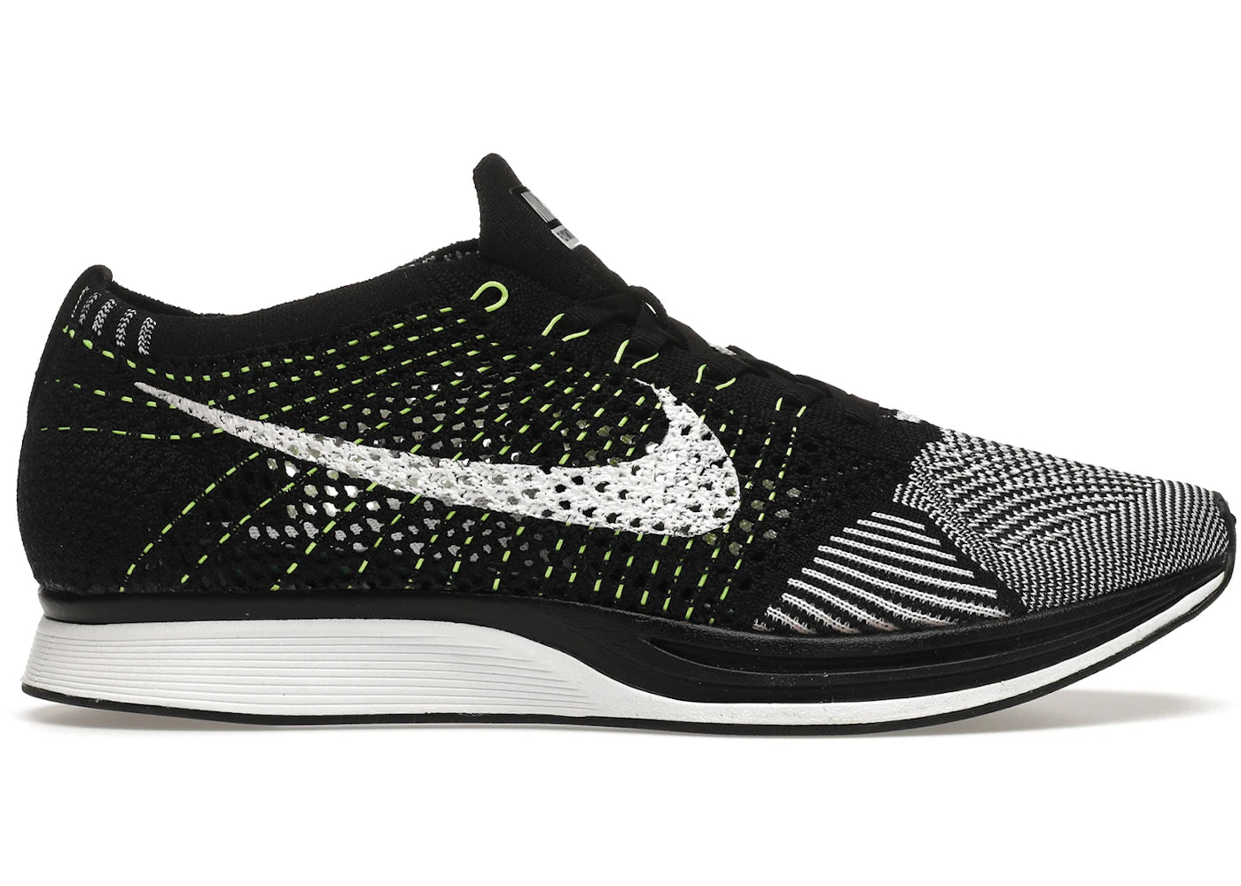 Nike Flyknit Racer Black White Volt