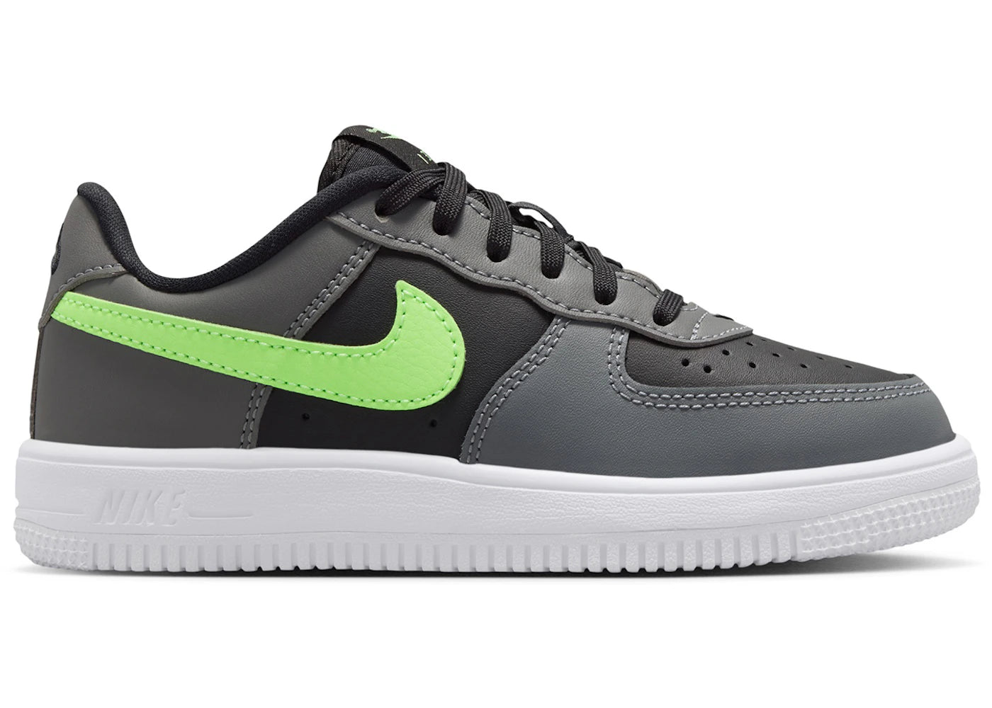 Nike Force 1 Low Black Smoke Grey Lime Blast (PS)