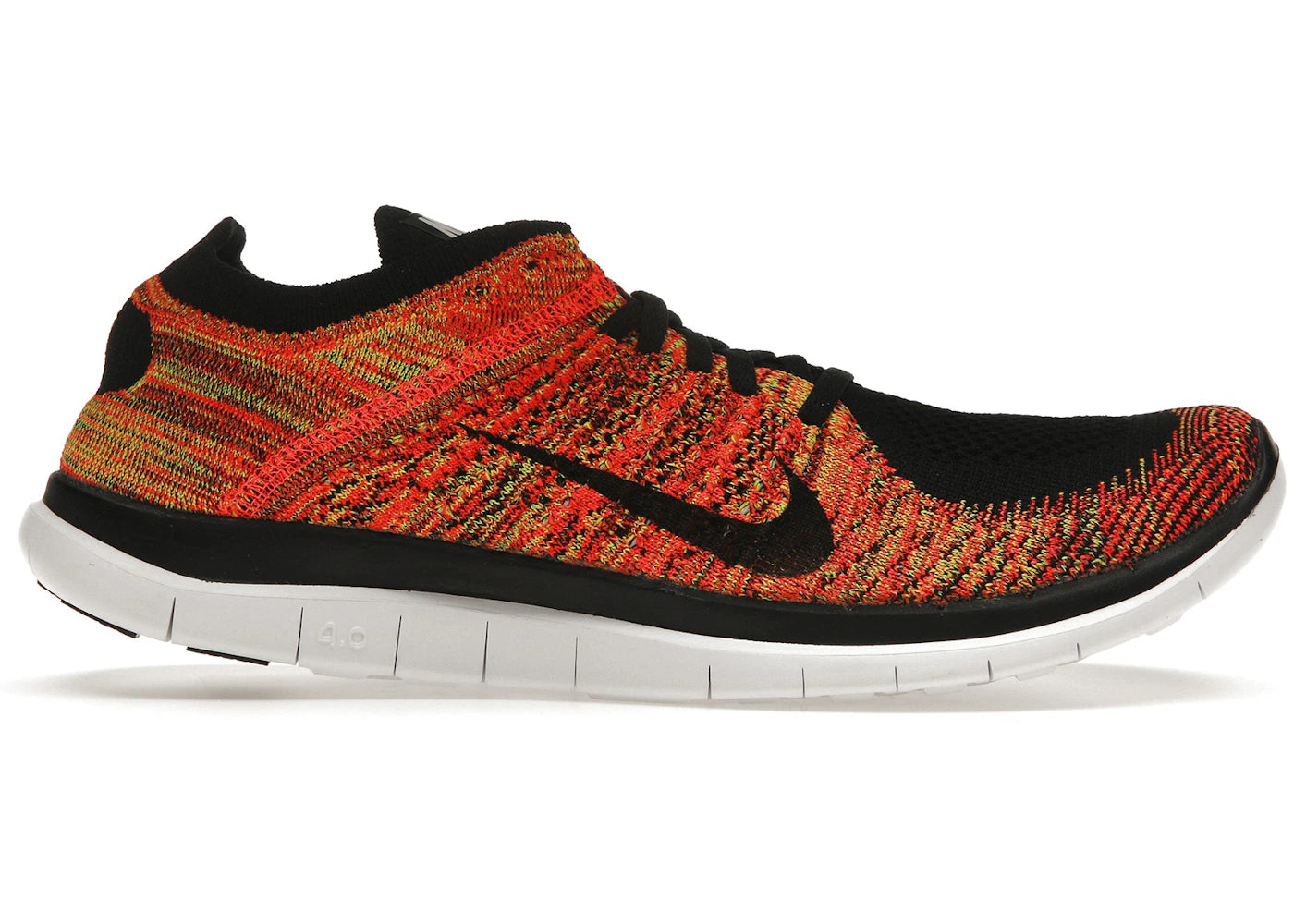 Nike Free Flyknit 4.0 Black Volt Bright Crimson