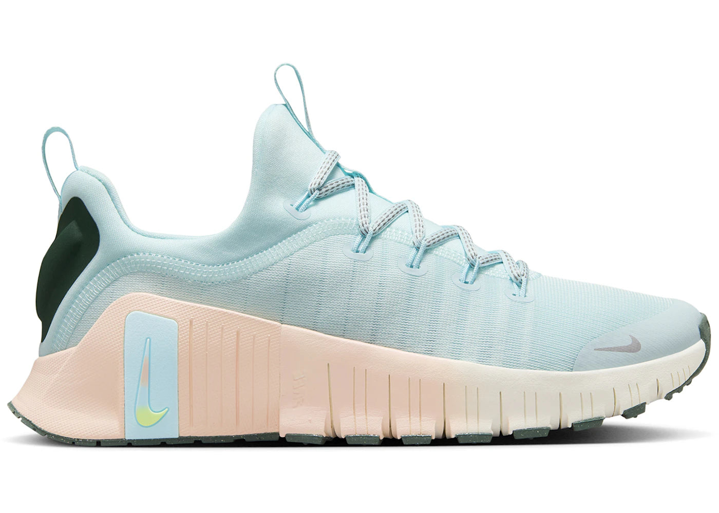 Nike Free Metcon 6 Premium Glacier Blue Washed Coral Vintage Green Metallic Silver (Women's)