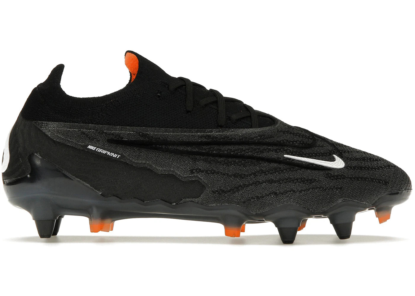 Nike Gripknit Phantom GX Elite SG-Pro Anti-Clog Traction Black Dark Smoke Grey Total Orange