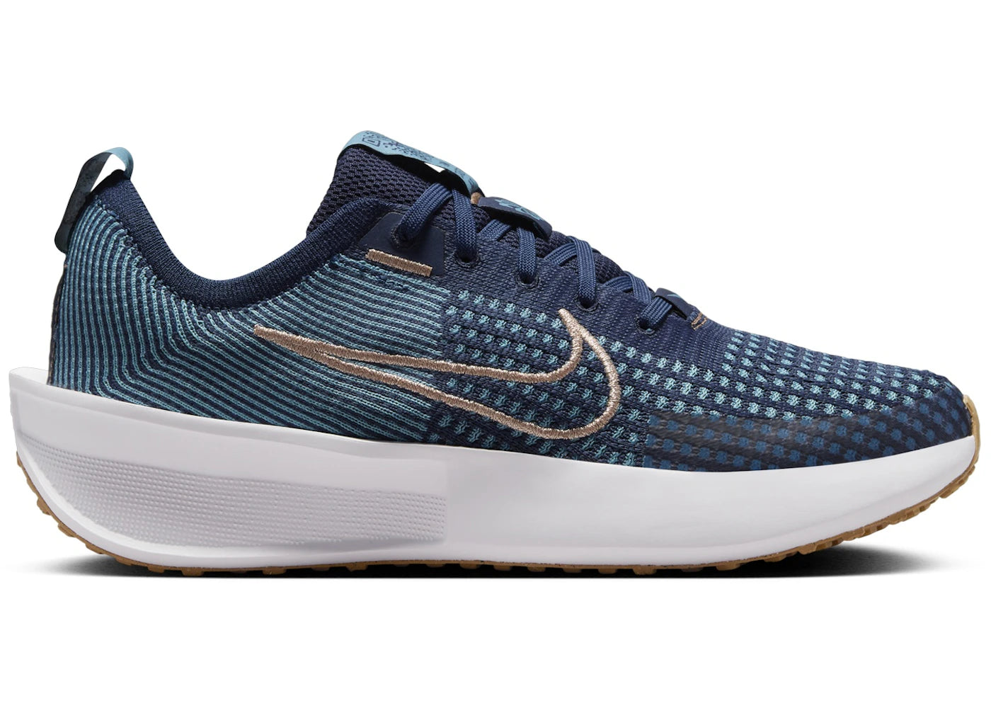 Nike Interact Run College Navy Cerulean White Metallic Red Bronze (Women's)