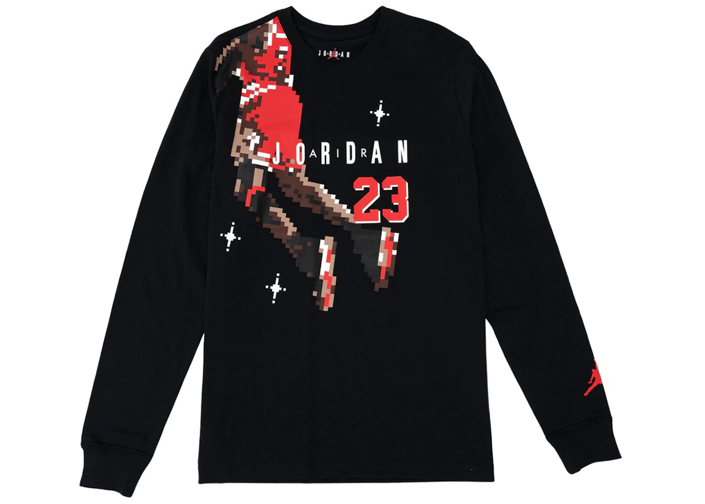 Nike Jordan Slam Dunk Contest Holiday Long Sleeve Pixel Tee Black/Chile Red