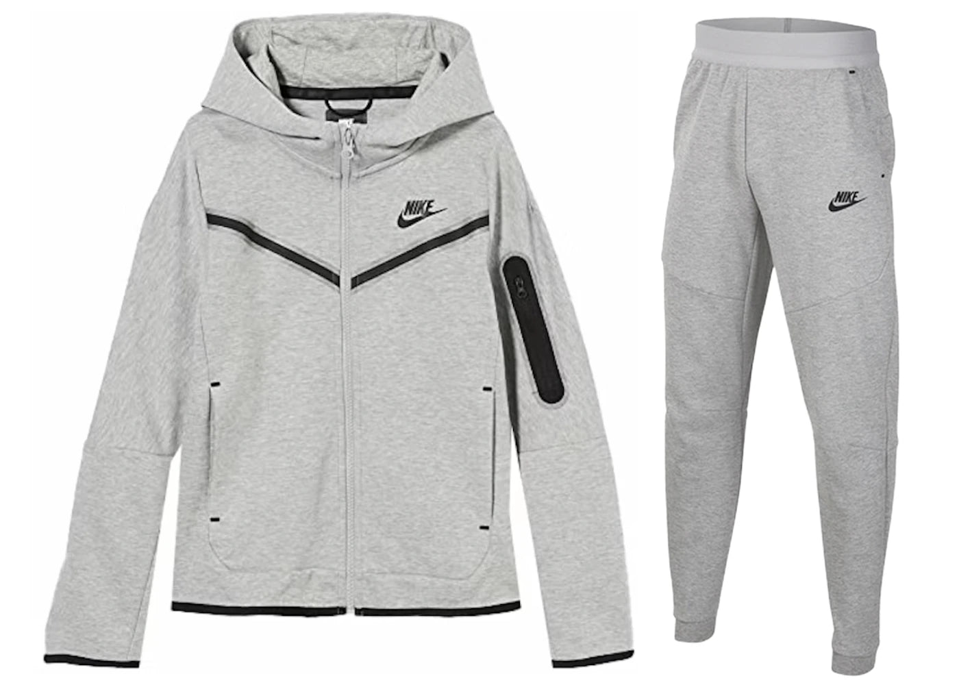 Nike Sportswear Kids' Tech Fleece Full-Zip Hoodie & Joggers Set (Plus Size) Dark Heather Grey/Black