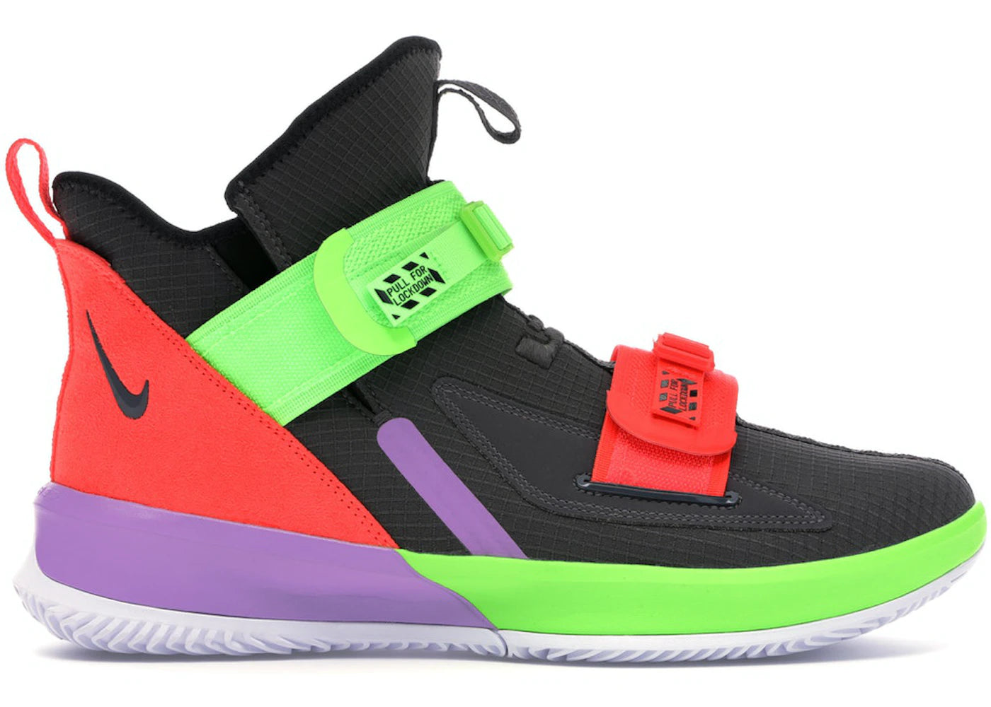 Nike LeBron Soldier 13 Thunder Grey Bright Crimson Electric Green