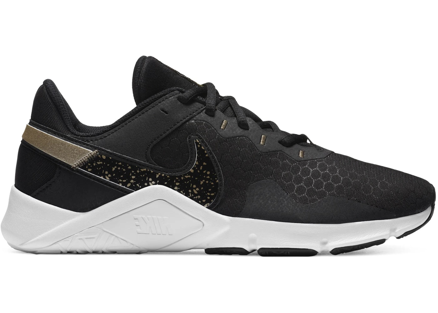 Nike Legend Essential 2 Premium Black White Metallic Gold Grain (Women's)