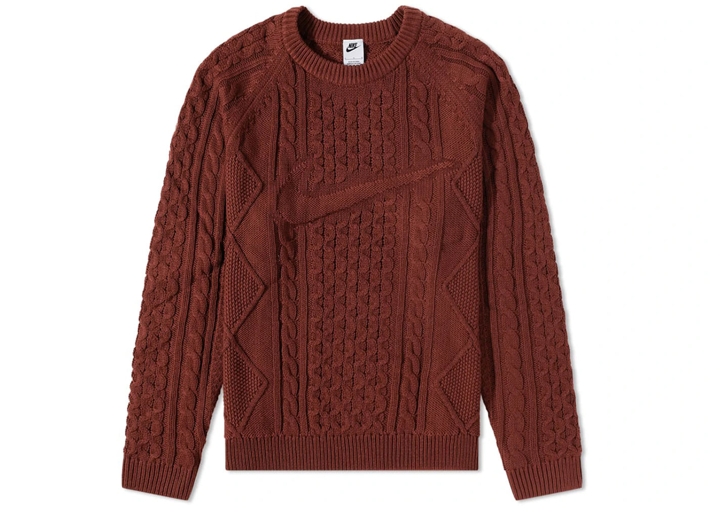 Nike Life Cable Knit Sweater Brown