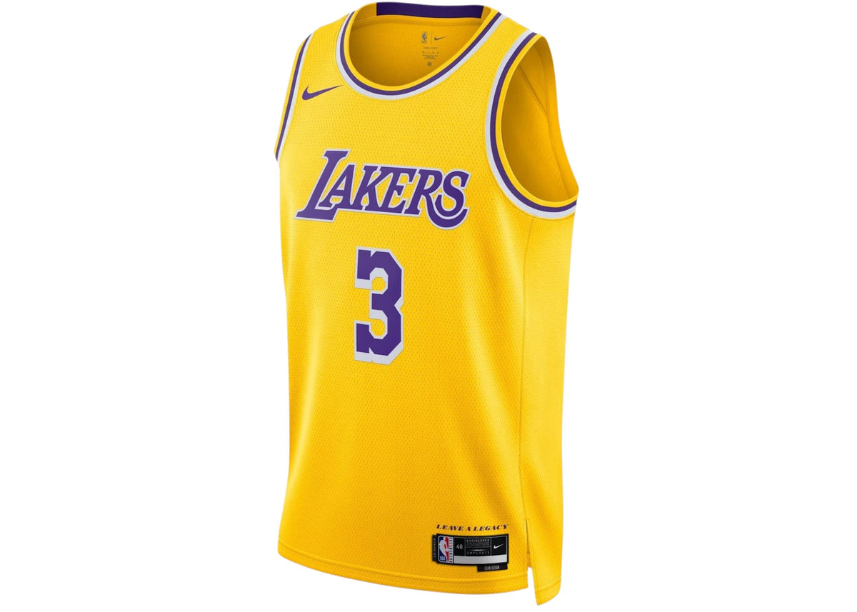 Nike Los Angeles Lakers Atnhony Davis 22/23 Jersey Yellow