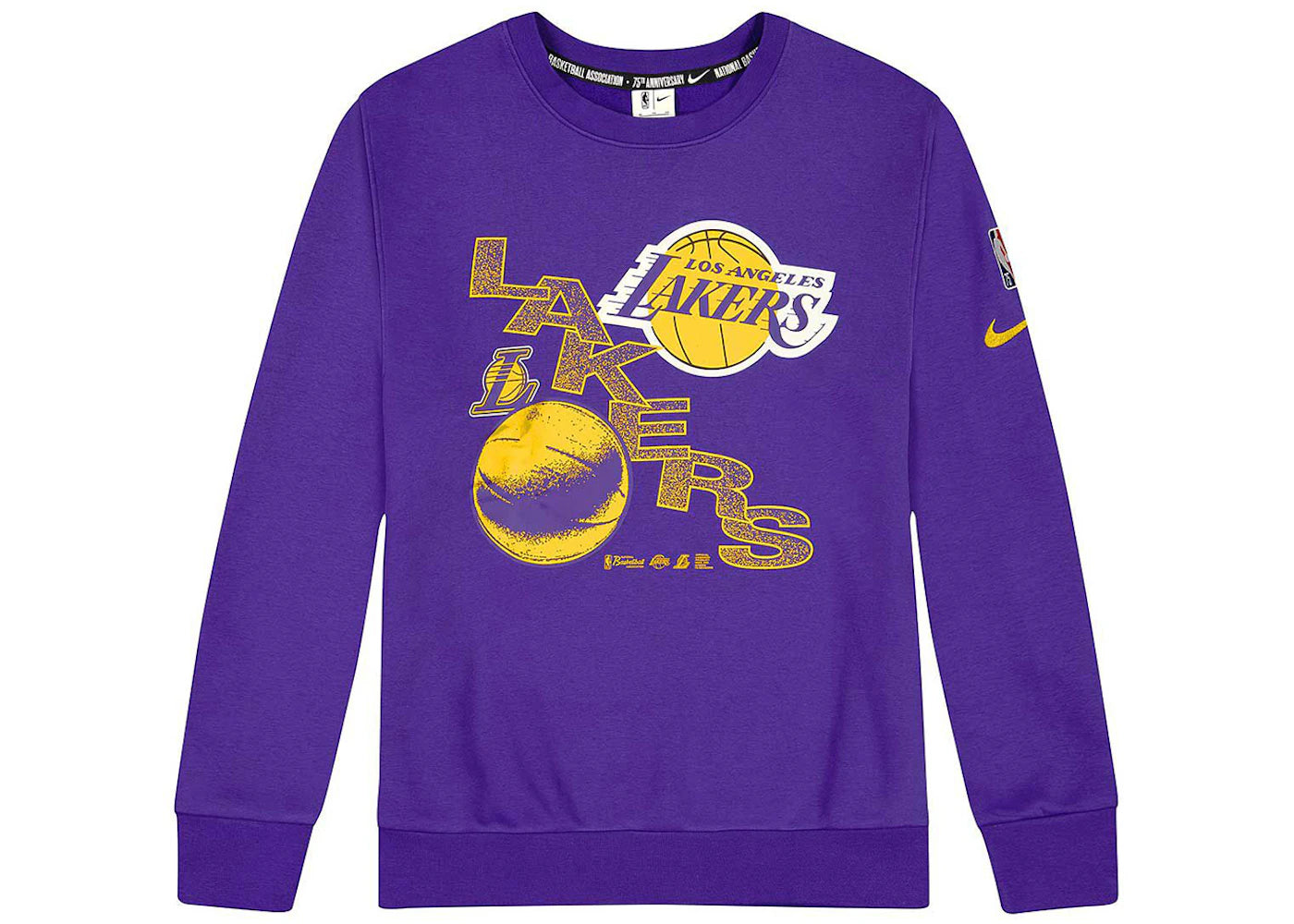 Nike Los Angeles Lakers City Edition Team Fleece Crewneck Purple