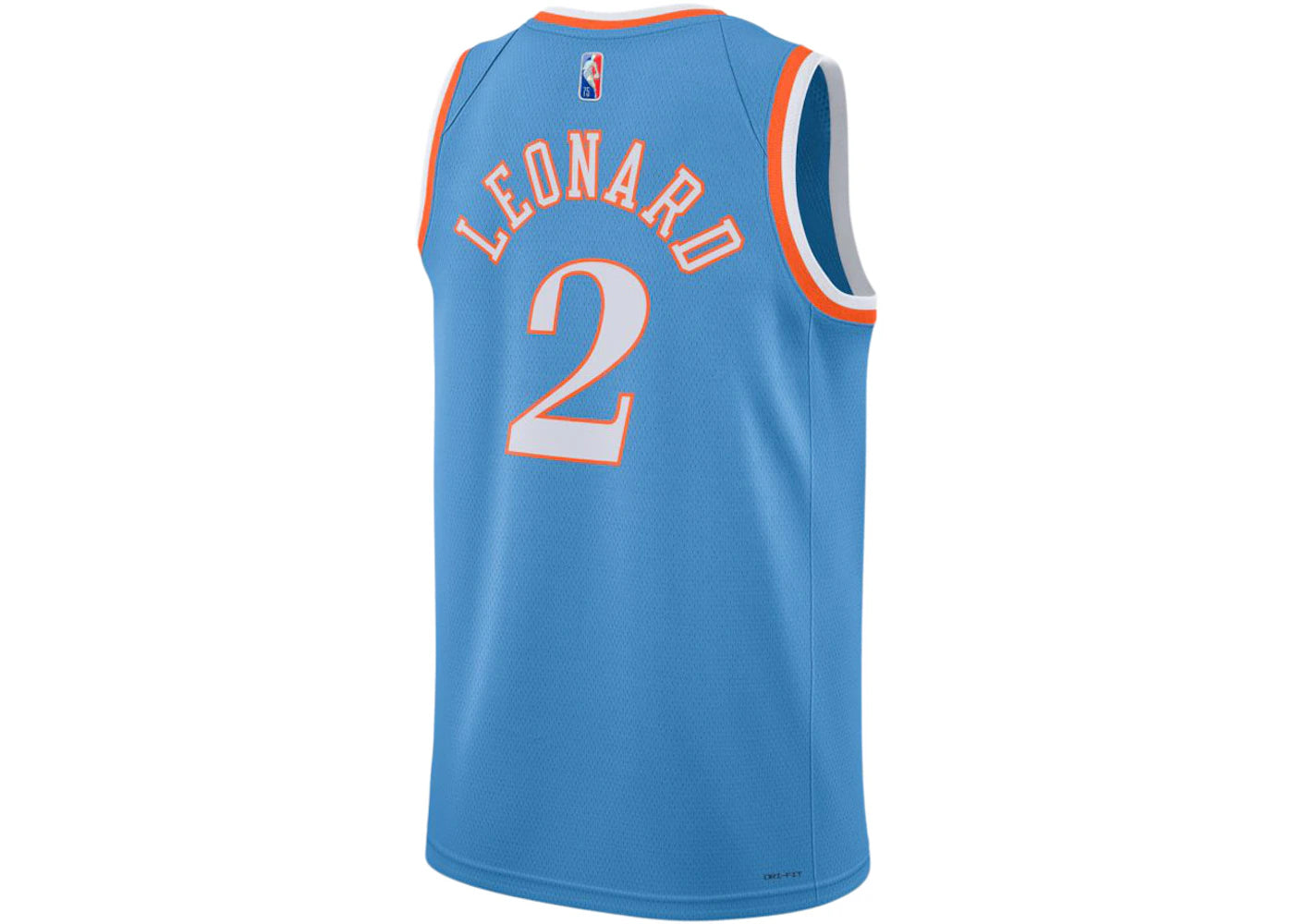 Nike NBA Los Angeles Clippers Kawhi Leonard Maillot City Edition Mixtape Swingman Jersey Light Blue/Orange