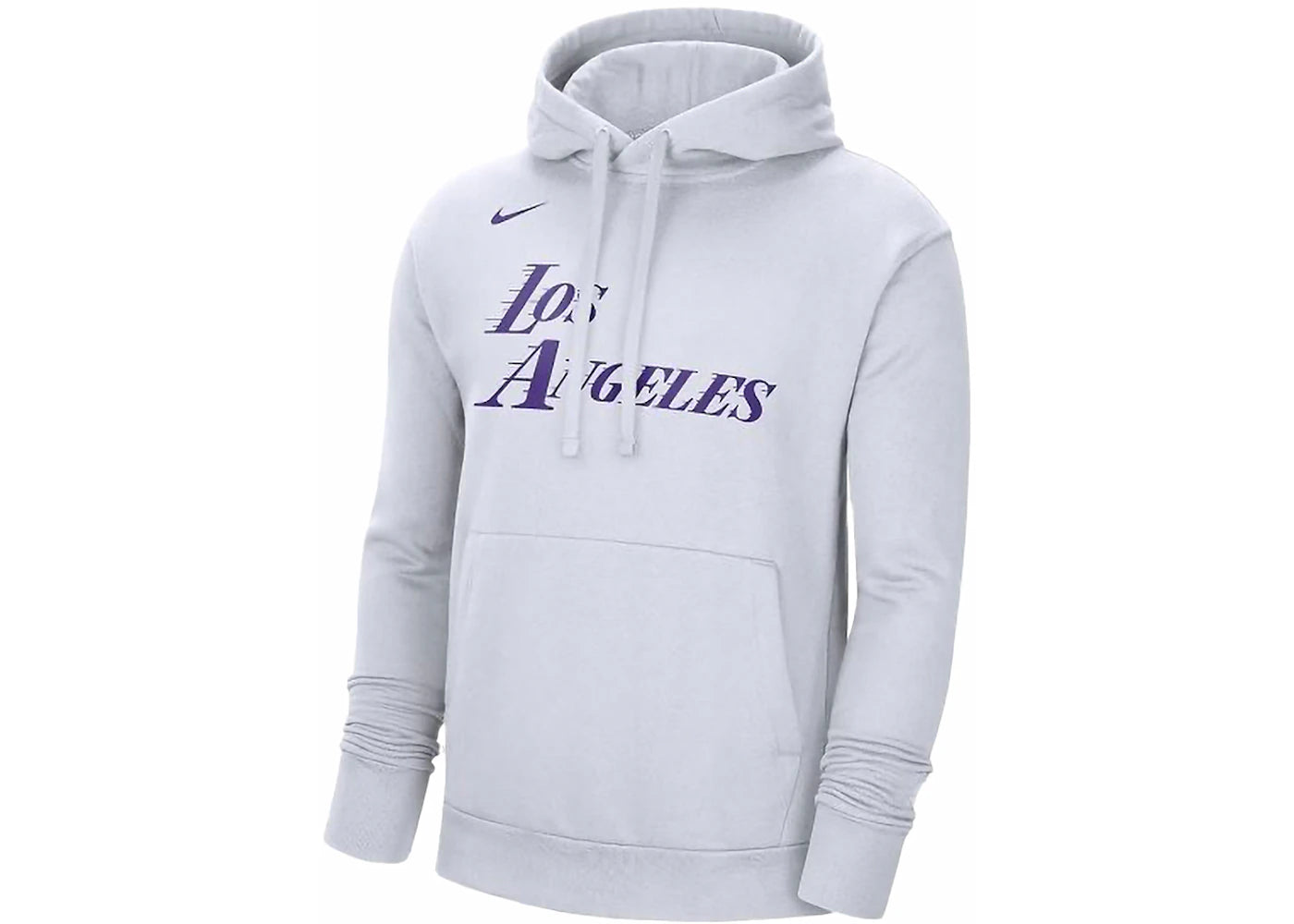 Nike NBA Los Angeles Lakers City Edition Fleece Pullover Loose Fit Hoodie White