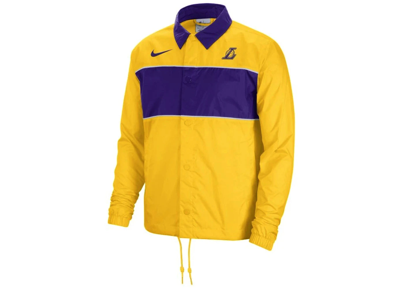 Nike NBA Los Angeles Lakers Courtside Full-Snap Lightweight Loose Fit Jacket Yellow/Purple