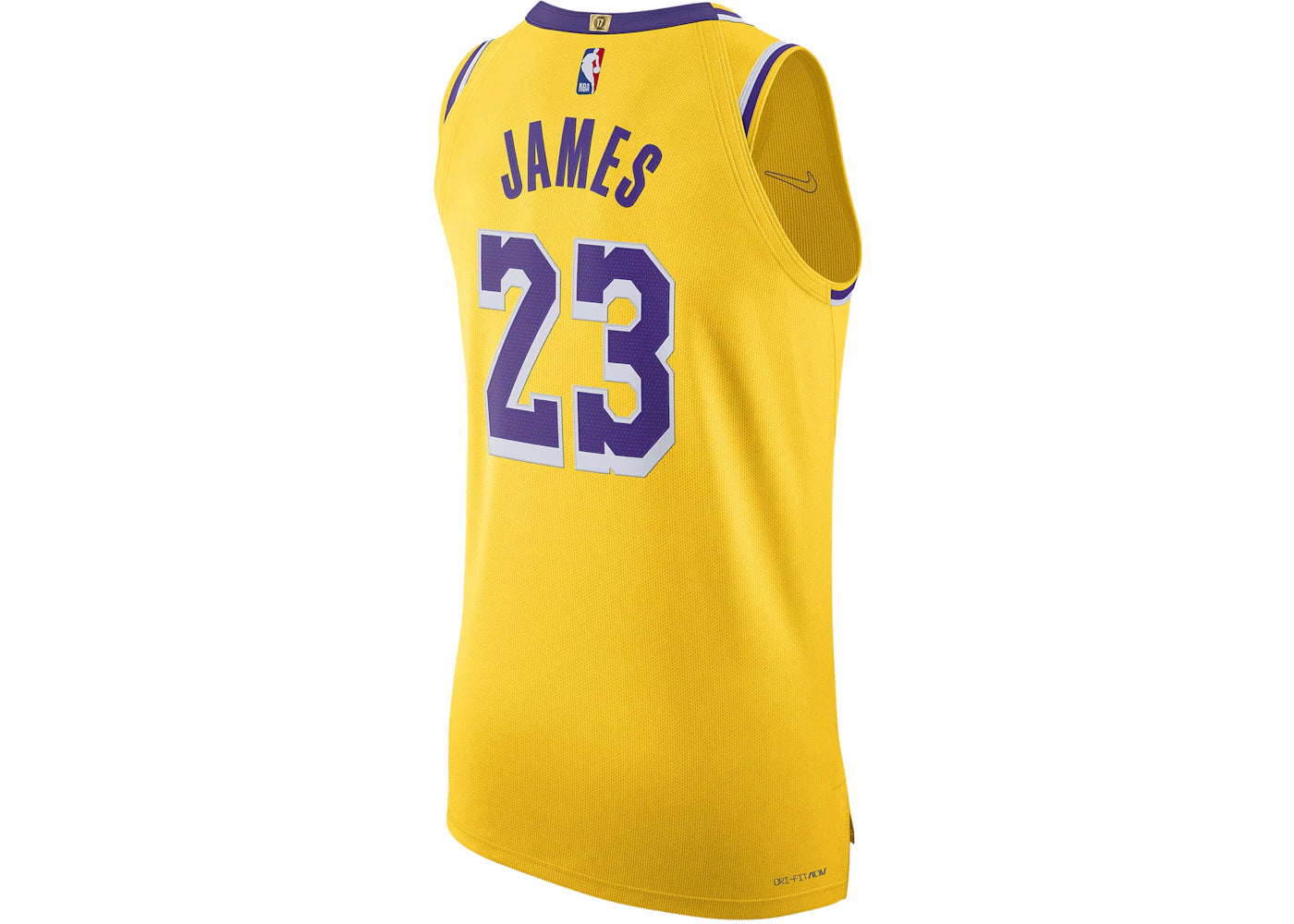 Nike NBA Los Angeles Lakers Icon Edition 2022/23 Dri-Fit ADV Authentic Jersey Amarillo Yellow