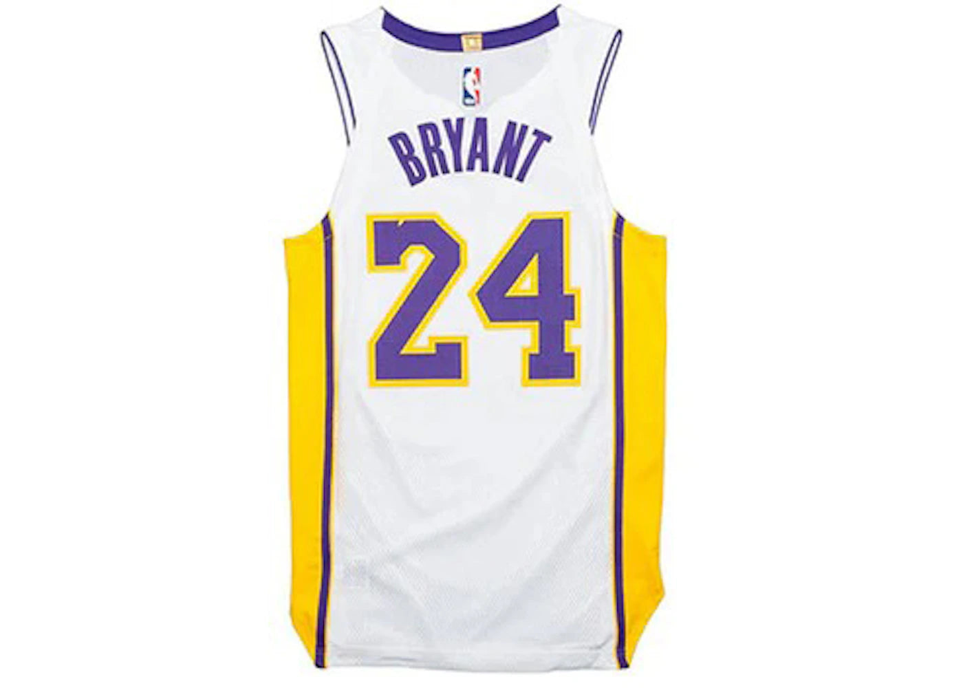 Nike NBA Los Angeles Lakers Icon Edition Kobe Bryant Authentic Jersey White/Purple/Amarillo