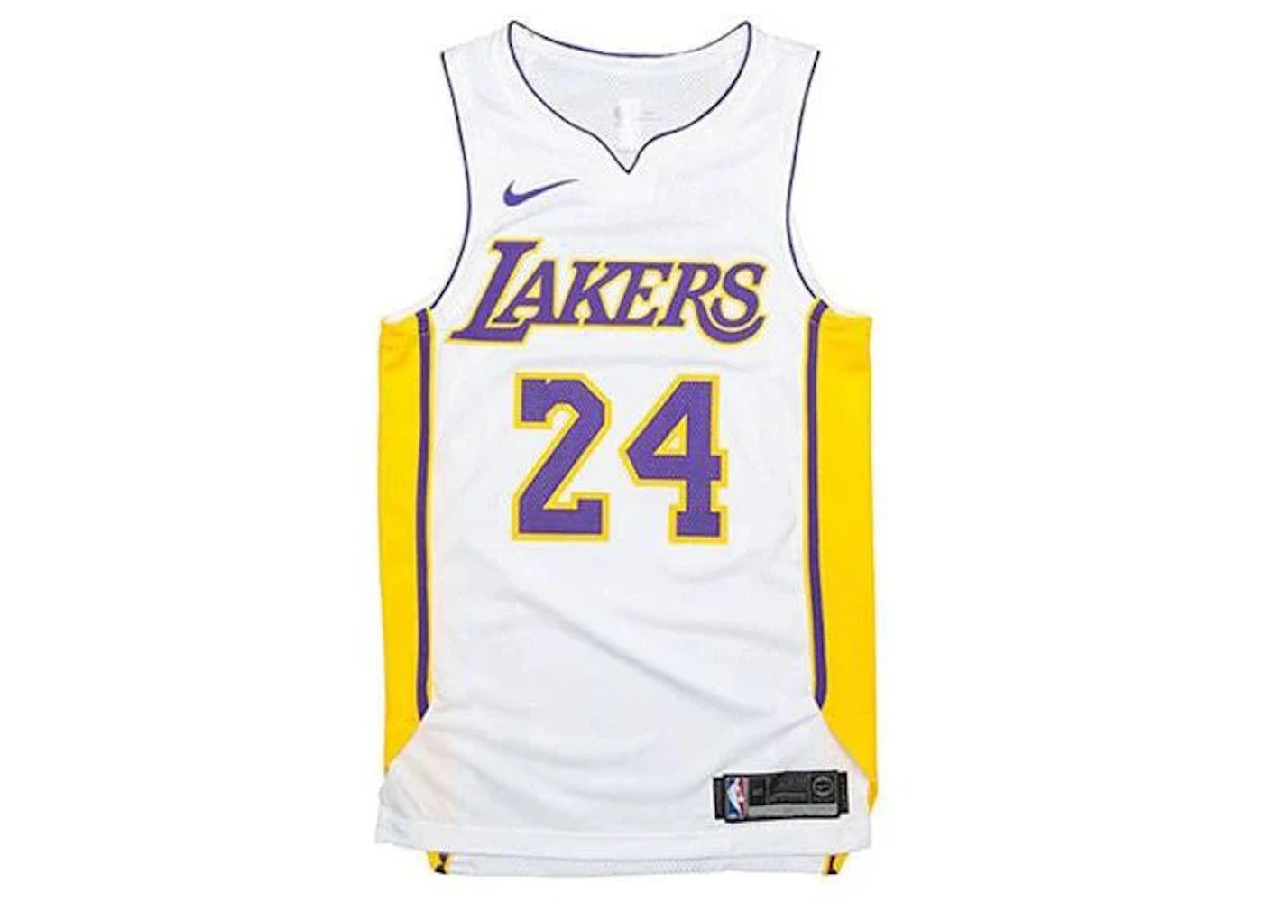Nike NBA Los Angeles Lakers Icon Edition Kobe Bryant Authentic Jersey White/Purple/Amarillo
