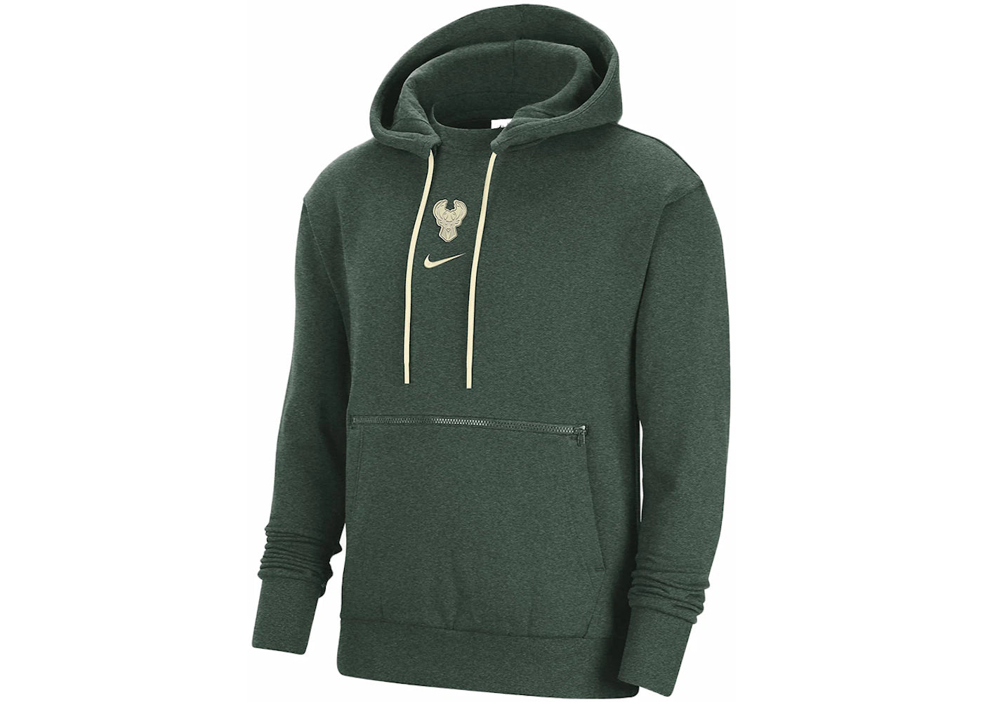 Nike NBA Milwaukee Bucks Courtside Fleece Pullover Hoodie Fir/Heather/Flat Opal