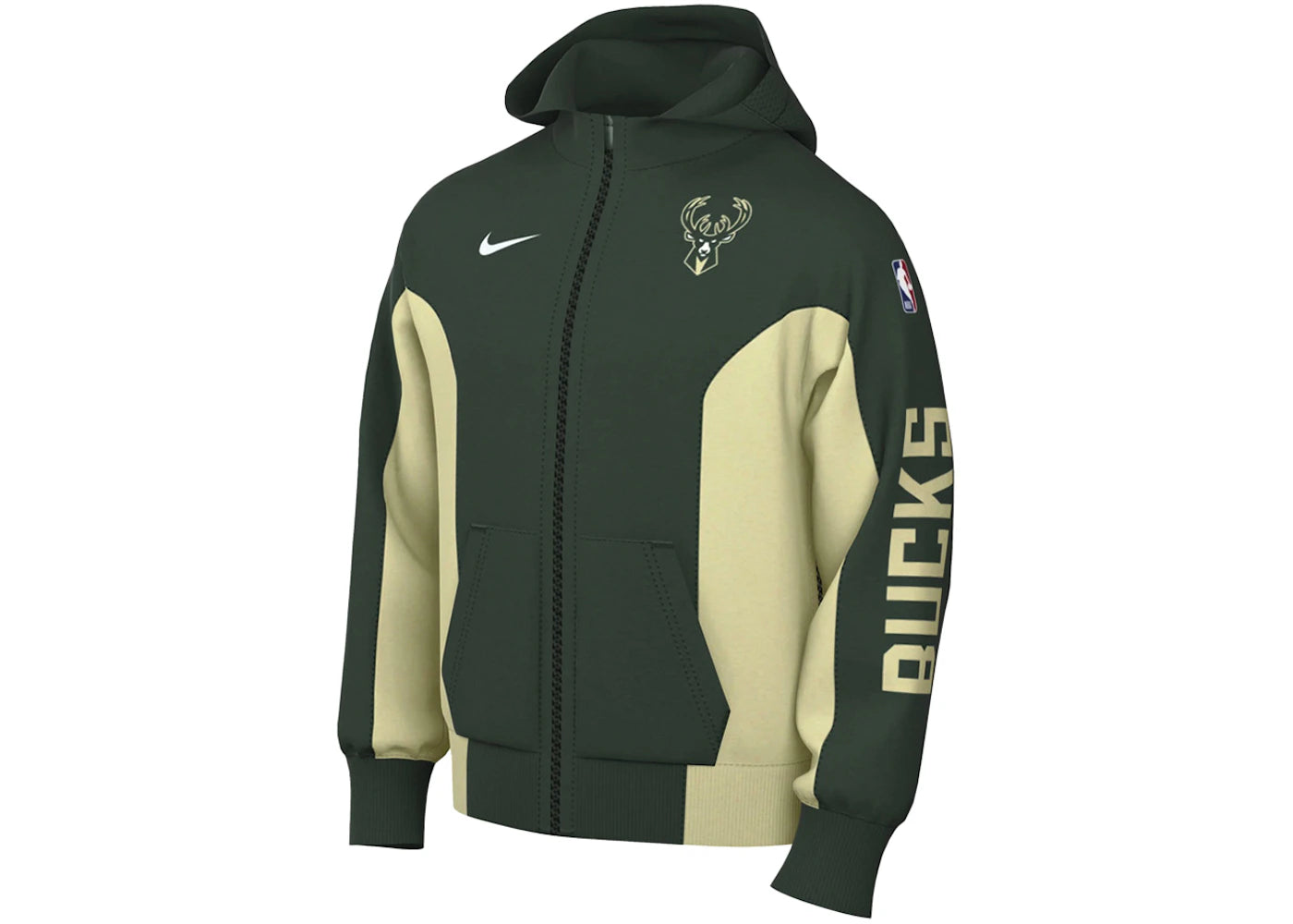 Nike NBA Milwaukee Bucks Showtime Dri-Fit Hoodie Hunter Green