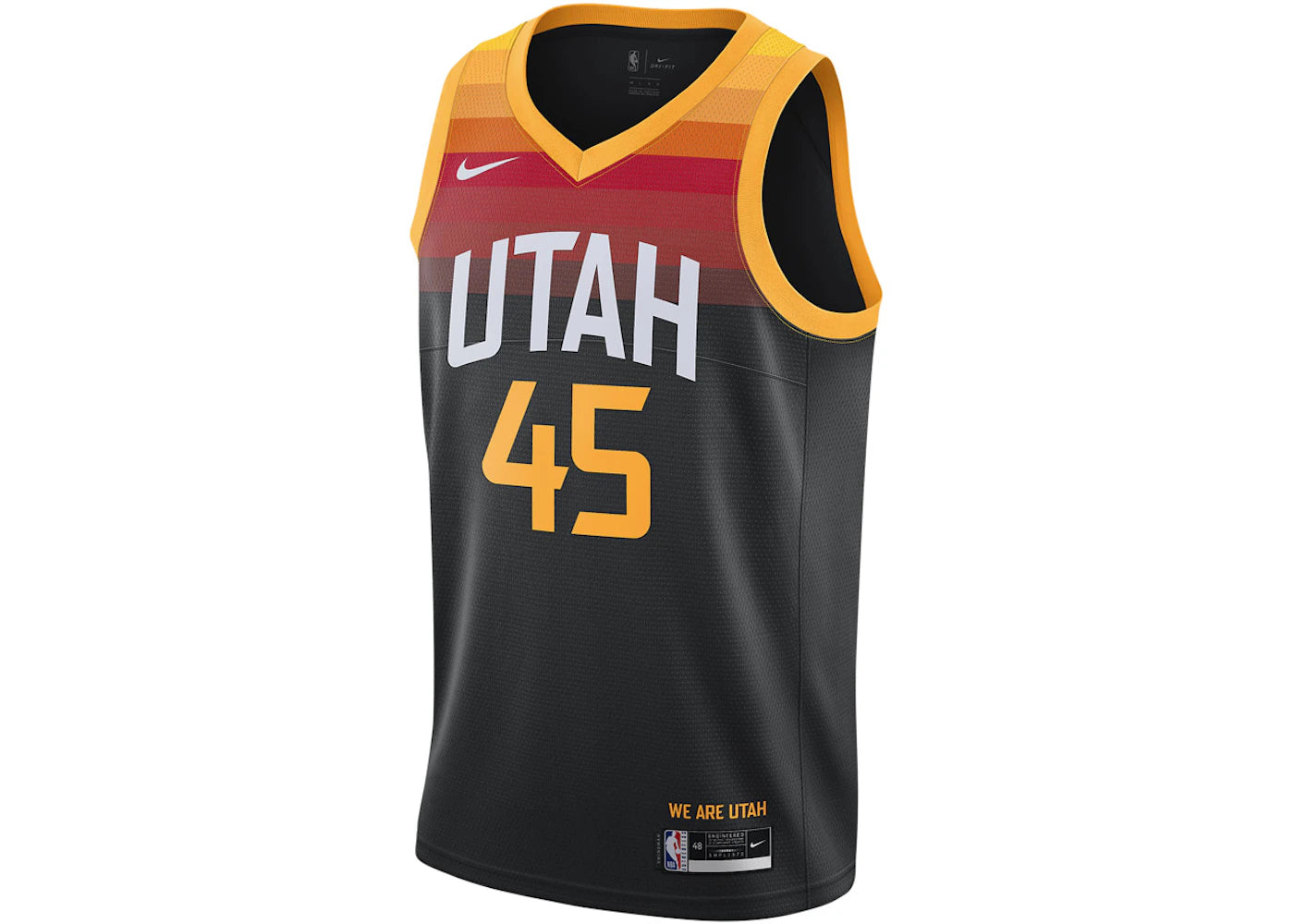 Nike NBA Utah Jazz City Edition Donovan Mitchell 45 Swingman Jersey Black/Sundial