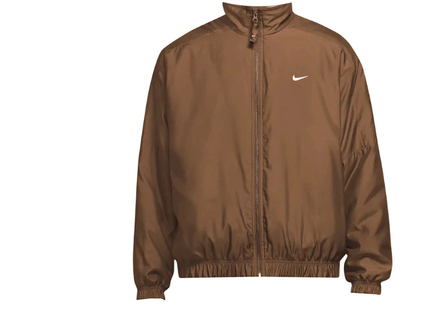 Nike Nikelab Solo Swoosh Satin Bomber Jacket Ale Brown/White