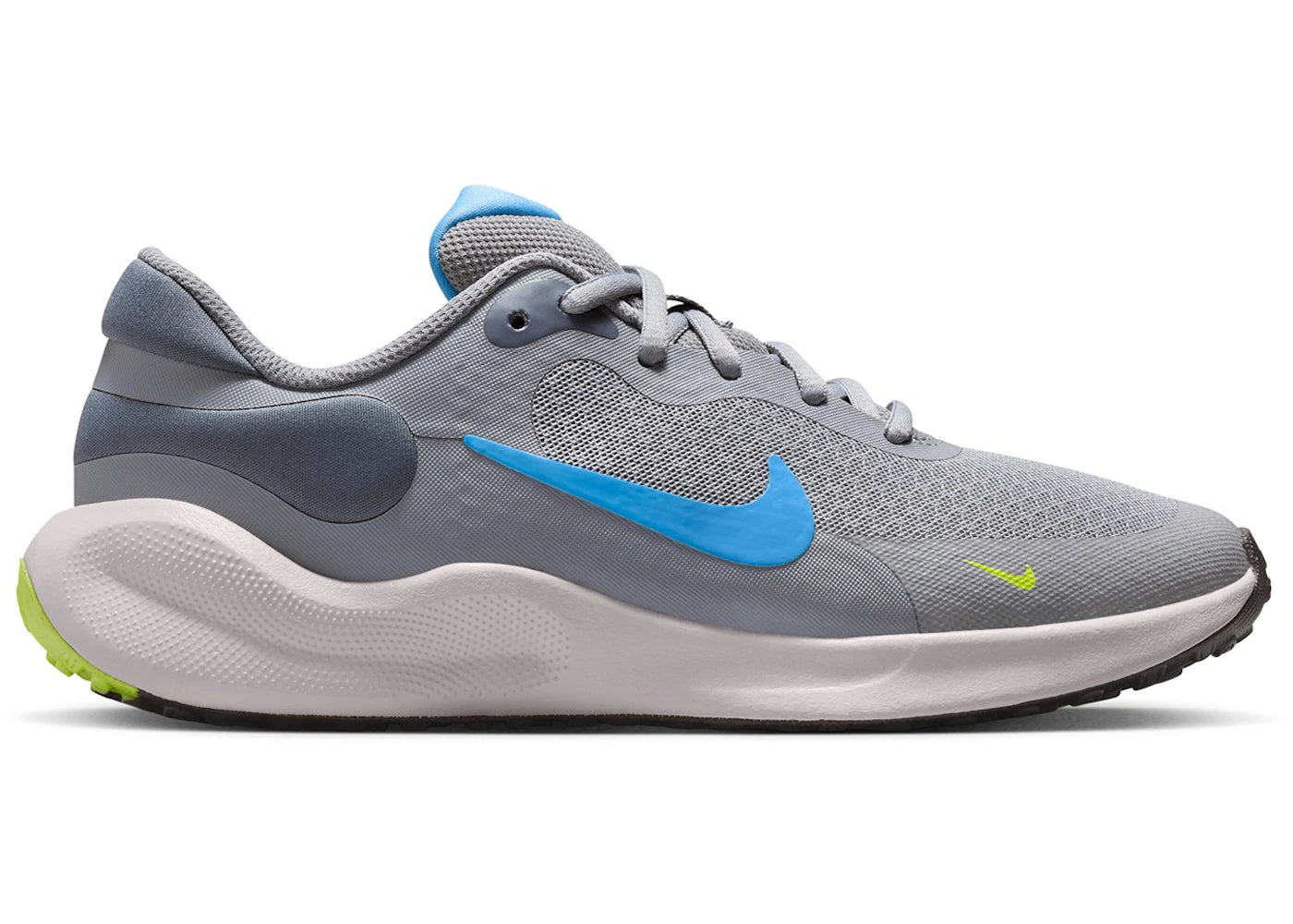 Nike Revolution 7 Cement Grey Light Carbon Volt University Blue (GS)