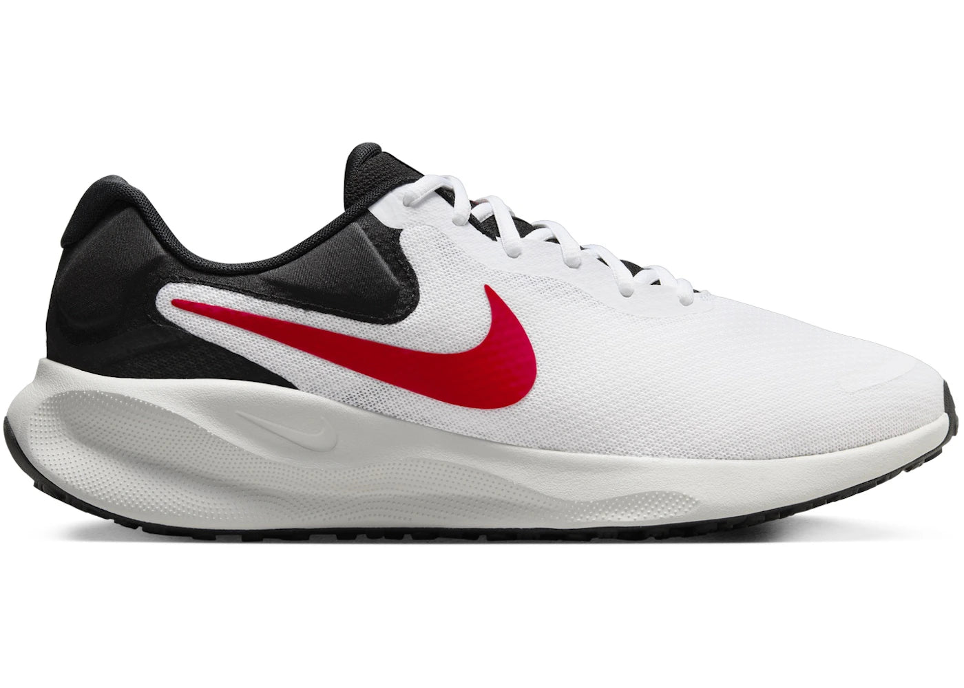 Nike Revolution 7 White Black Photon Dust Fire Red