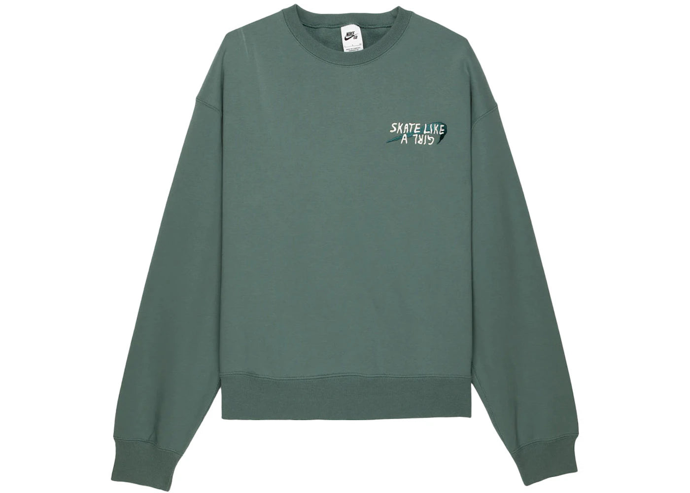 Nike SB Skate Like A Girl Crewneck Hoodie Mineral Slate/Dark Teal Green