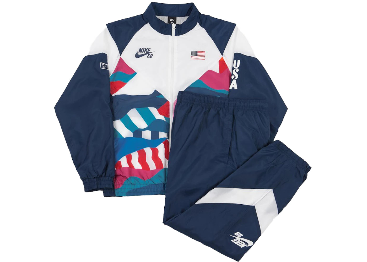 Nike SB x Parra USA Federation Kit Skate Tracksuit Brave Blue/White