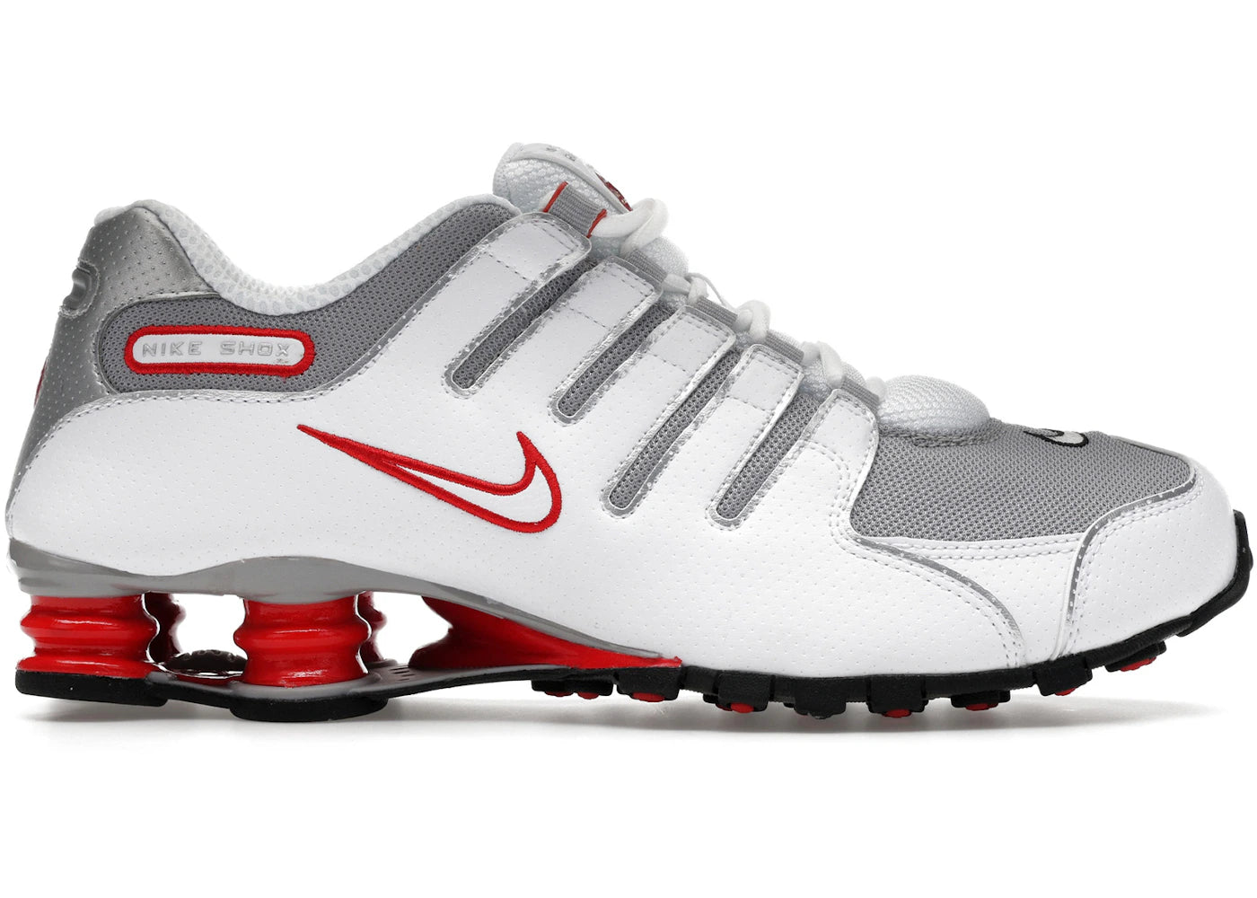 Nike Shox NZ White Red Metallic Silver