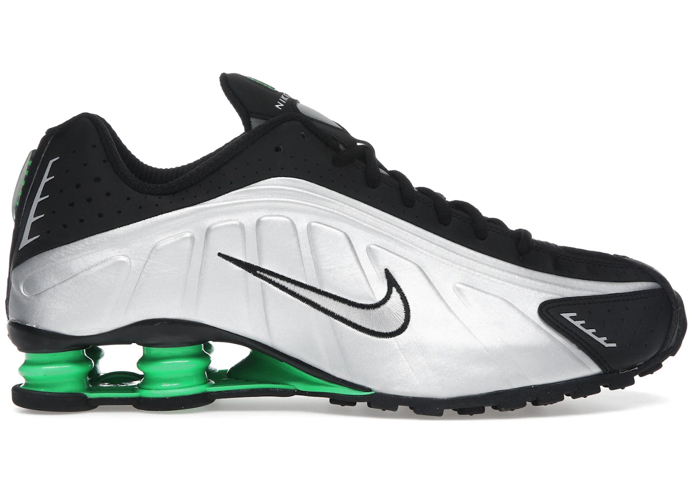 Nike Shox R4 Metallic Silver Green Shock
