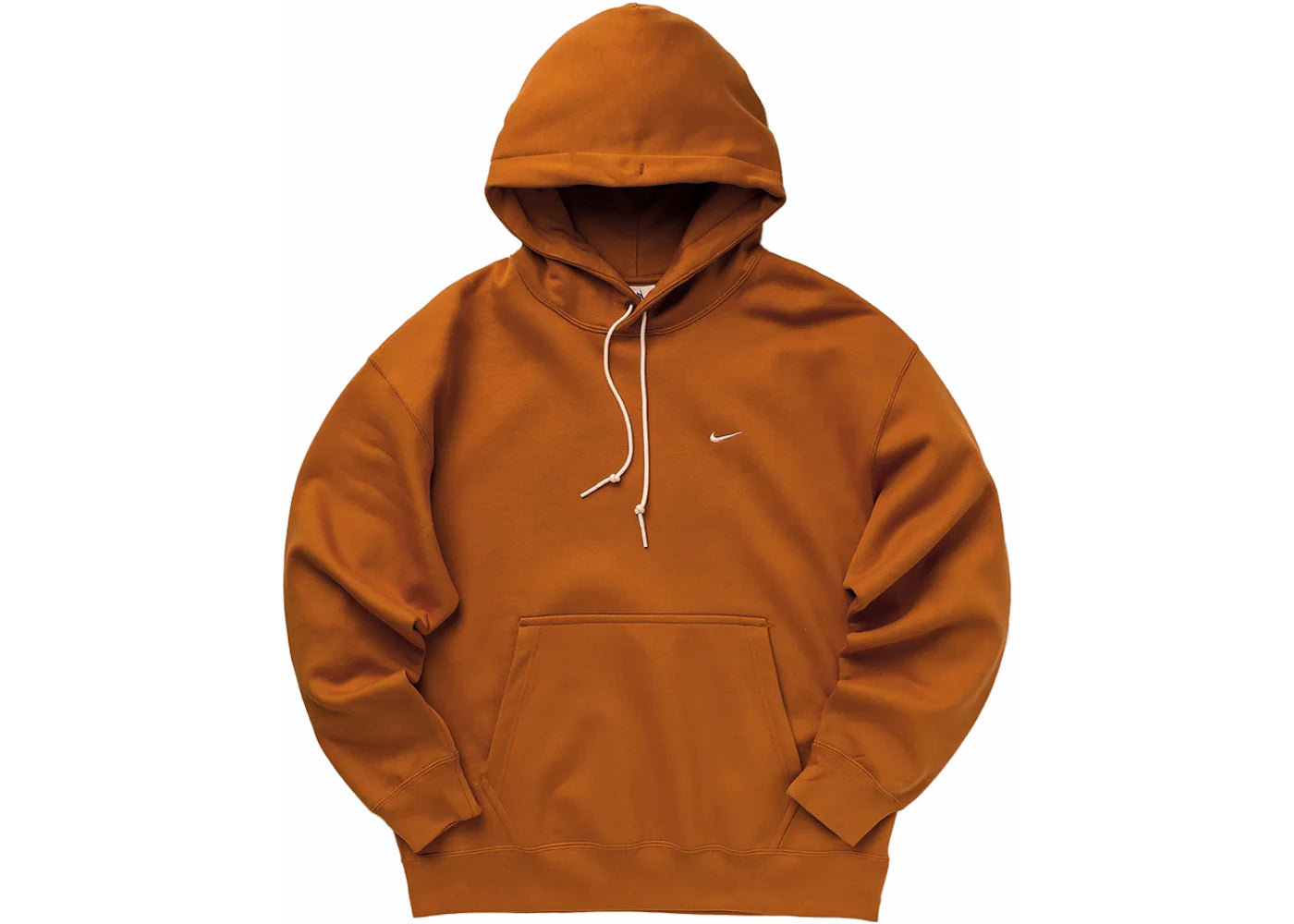 Nike Solo Swoosh Fleece Pullover Hoodie Desert Ocre/White