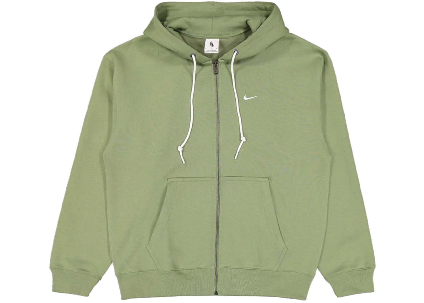 Nike Solo Swoosh Full Zip Hoodie Oil Green/White