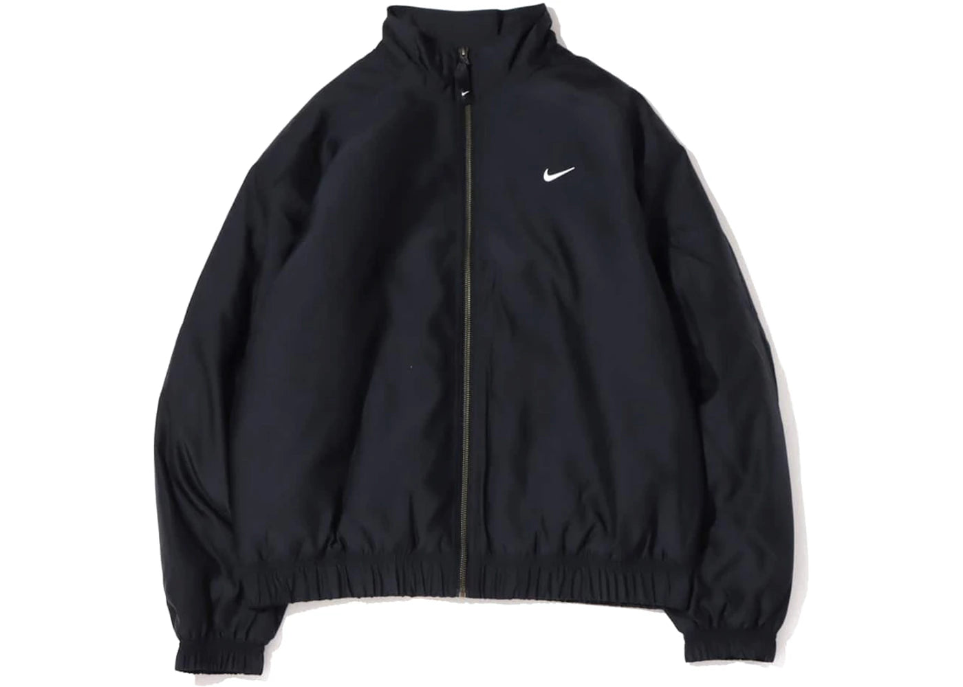Nike Solo Swoosh Satin Bomber Jacket Black Kumquat