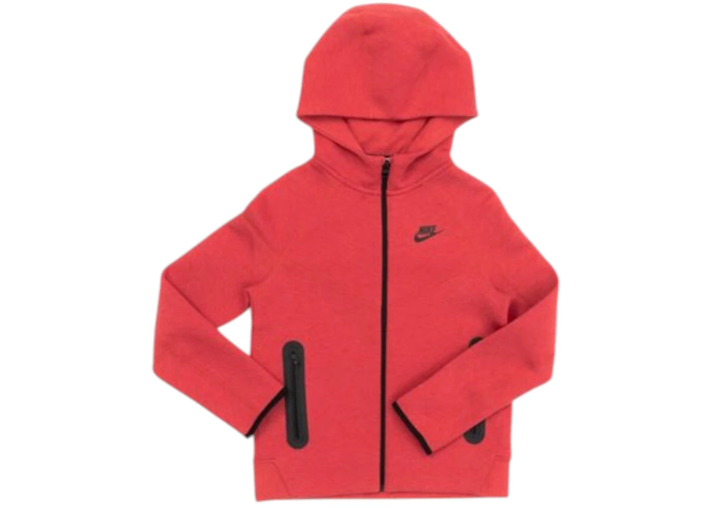 Nike Sportswear Big Kids' Tech Fleece Full-Zip Hoodie Light University Red Heather/Black/Black