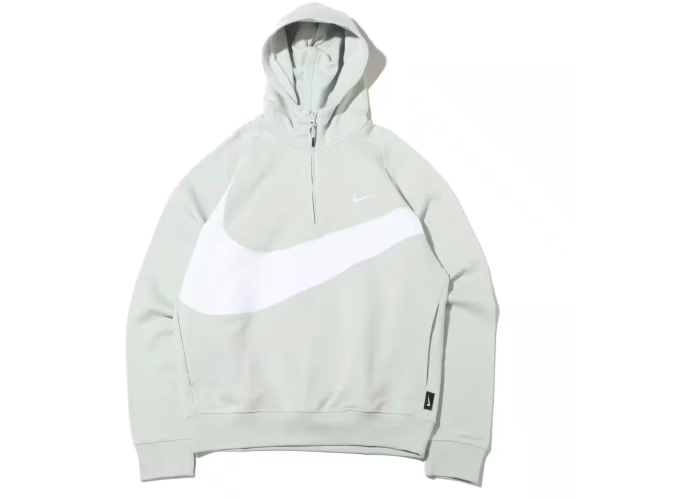 Nike Sportswear Big Swoosh Half Zip Hoodie (Asia Sizing) Light Silver/White