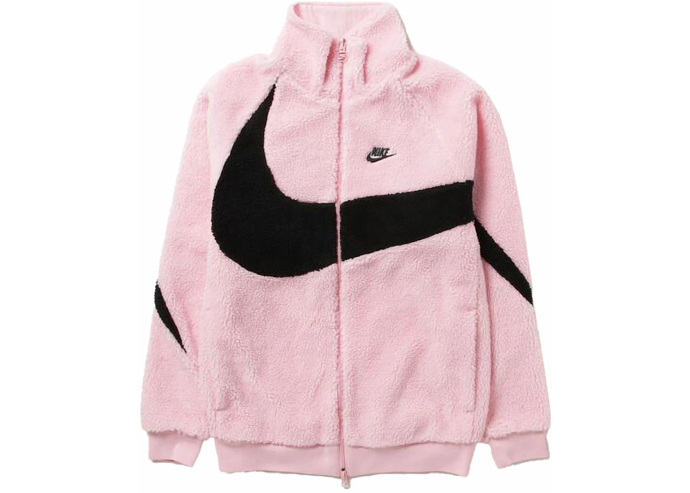 Nike Sportswear Big Swoosh Reversible Boa Jacket (Asia Sizing) Soft Pink/Black