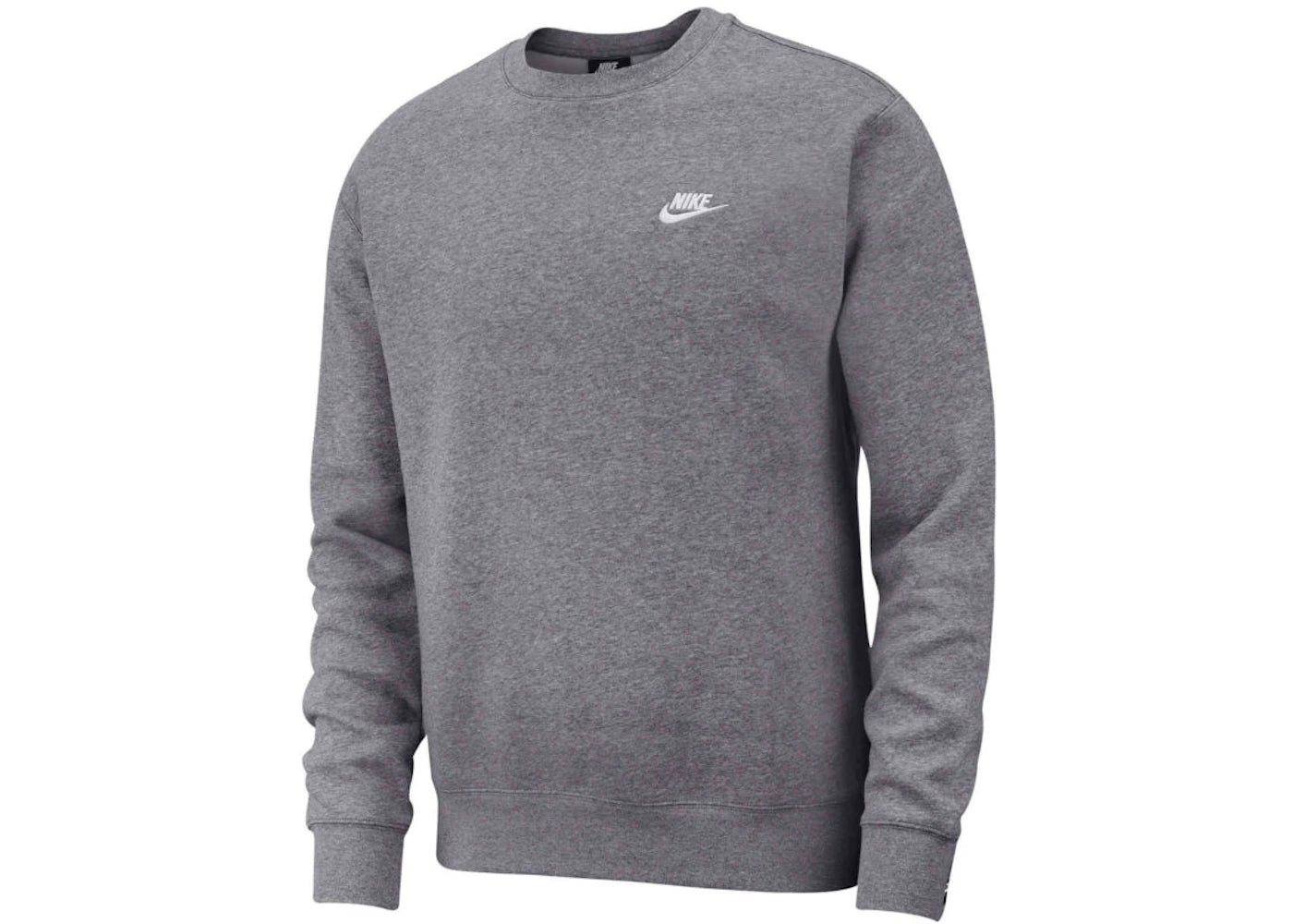Nike Sportswear Club Fleece Crewneck Charcoal Heather/White