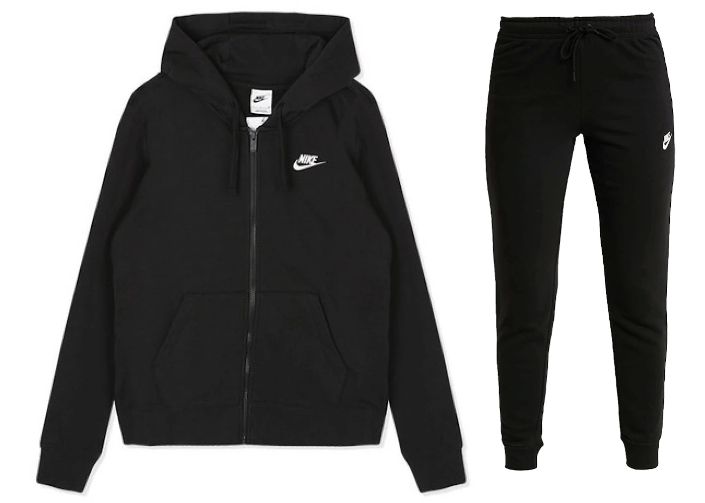Nike Sportswear Club Fleece Full-Zip Hoodie & Joggers Set Black/White