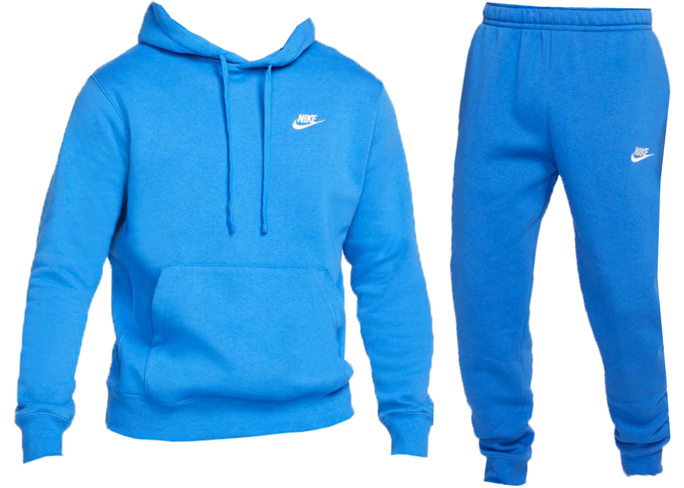 Nike Sportswear Club Fleece Full-Zip Hoodie & Joggers Set Signal Blue/Signal Blue/White