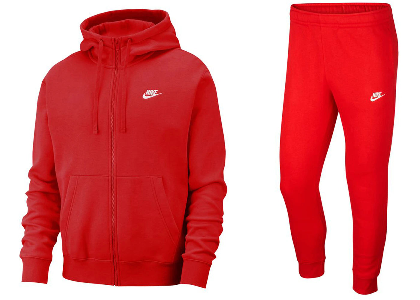 Nike Sportswear Club Fleece Full-Zip Hoodie & Joggers Set University Red/University Red/White